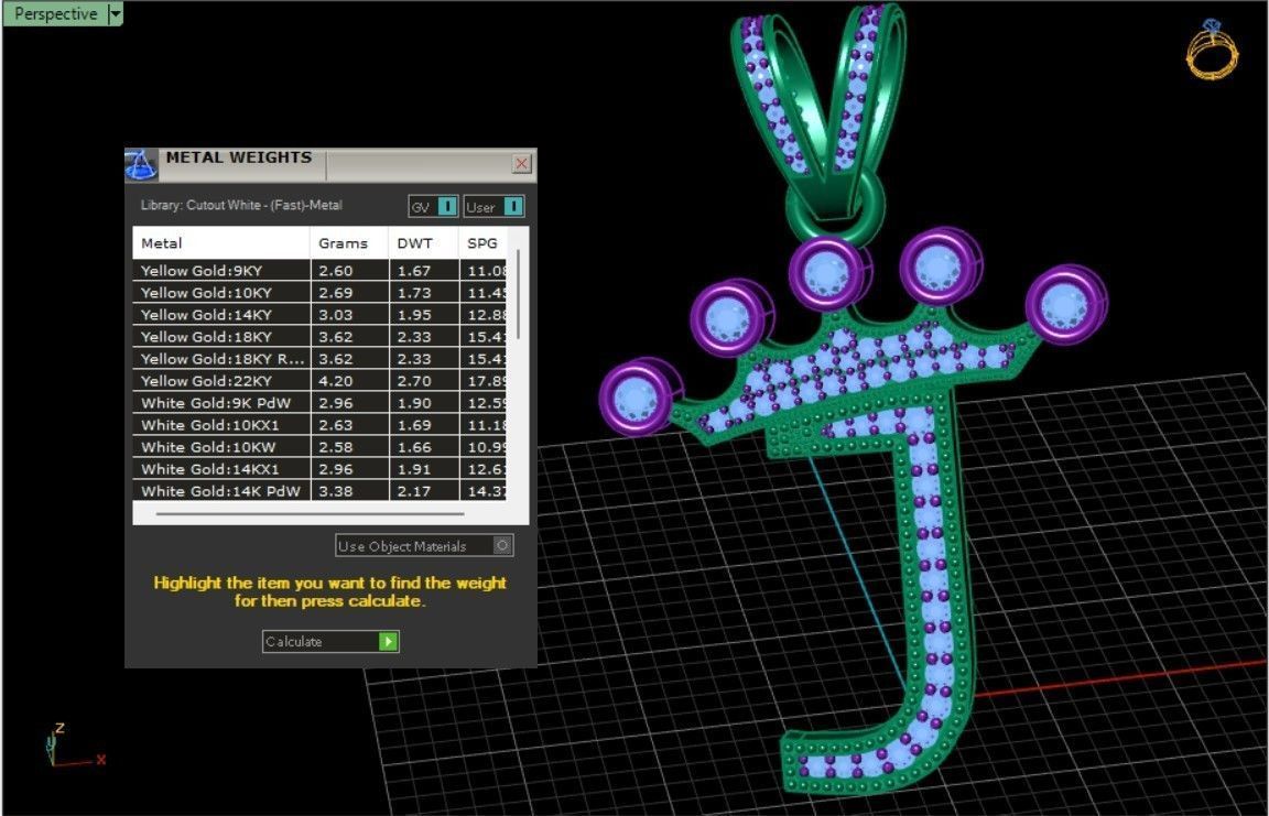 J letter pendant 3D print model_5