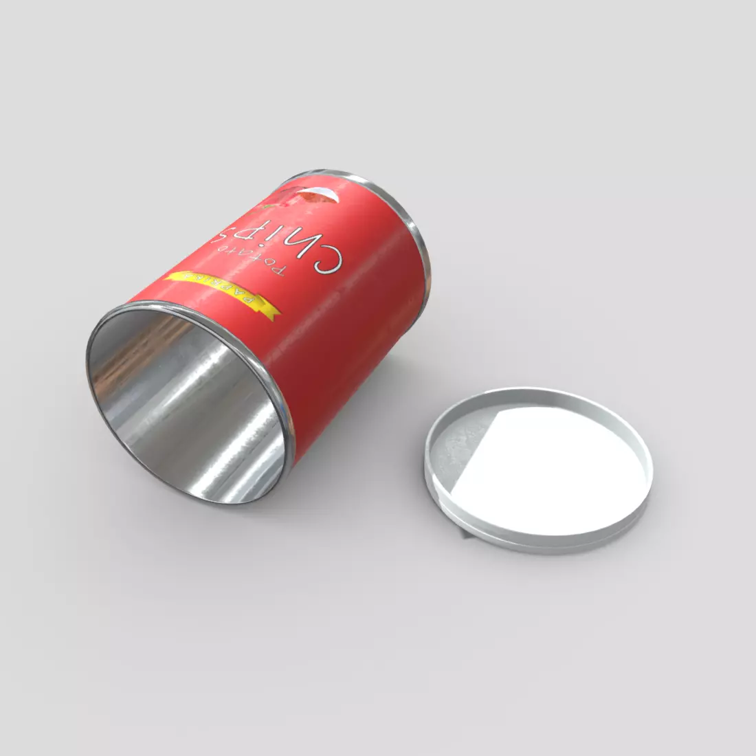 CC0 - Potato Chips Tube 2 Open Free low-poly 3D model