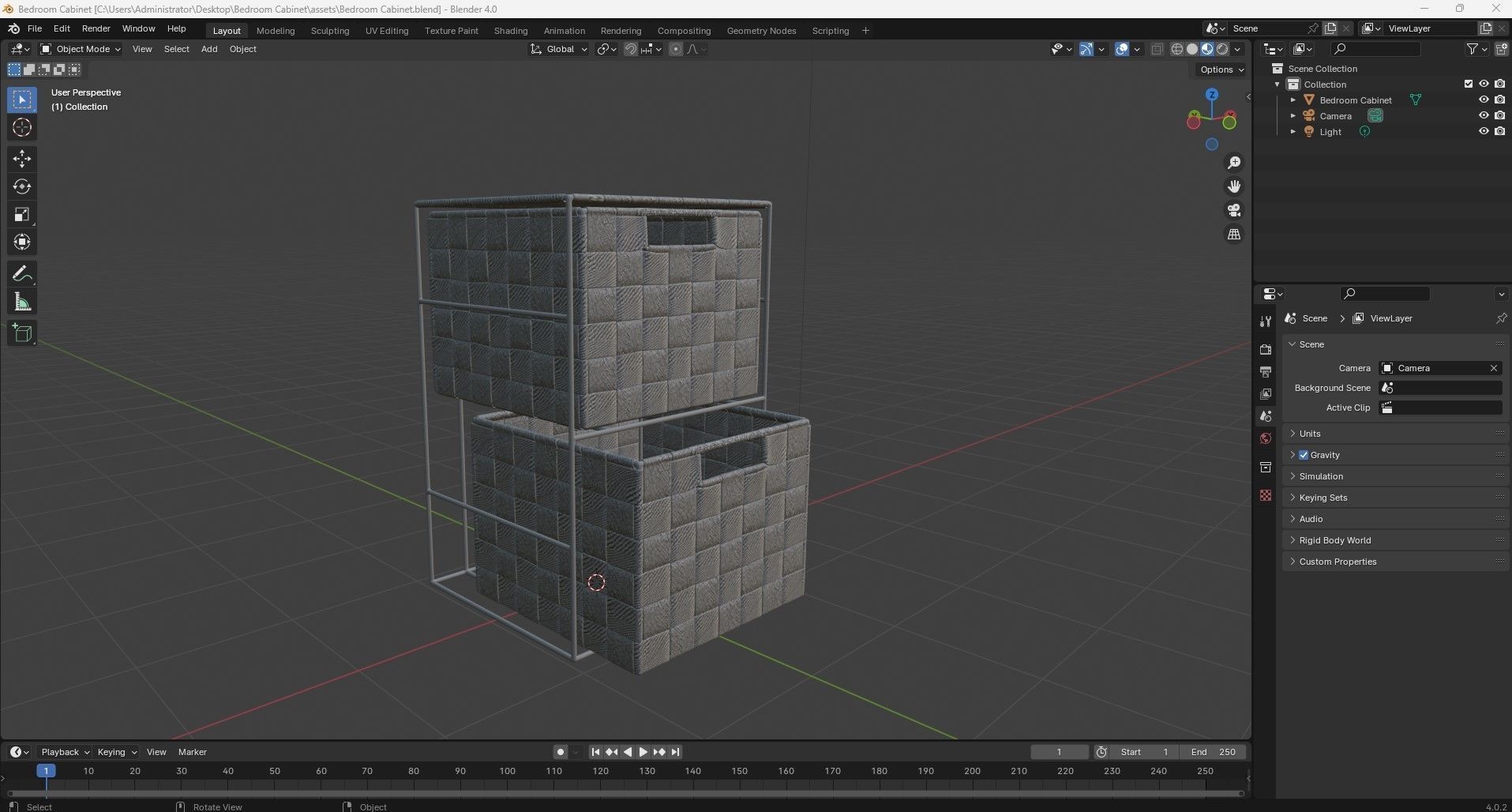 Bathroom Cabinet Low-poly 3D model_17