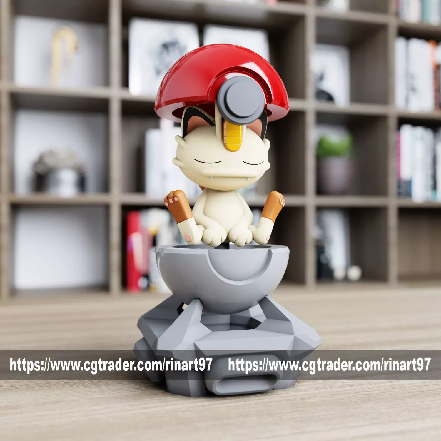 Meowth in the pokeball from pokemon 3D print model_0