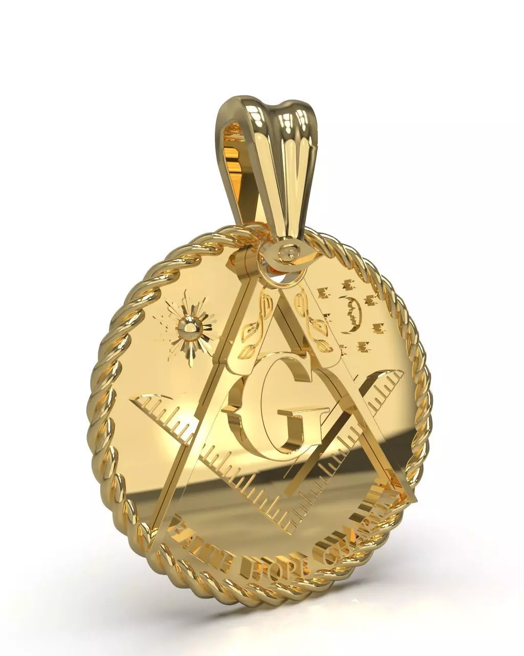 Freemasonry symbol pendant 3D print model