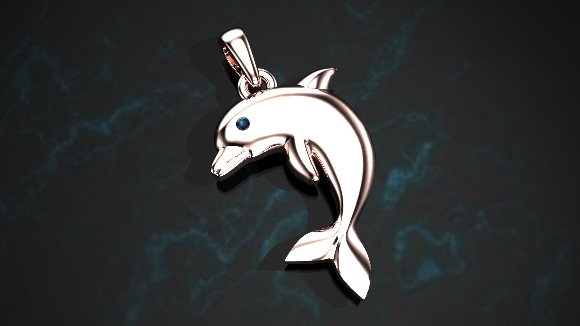 Pendant Dolphin 3D print model_2