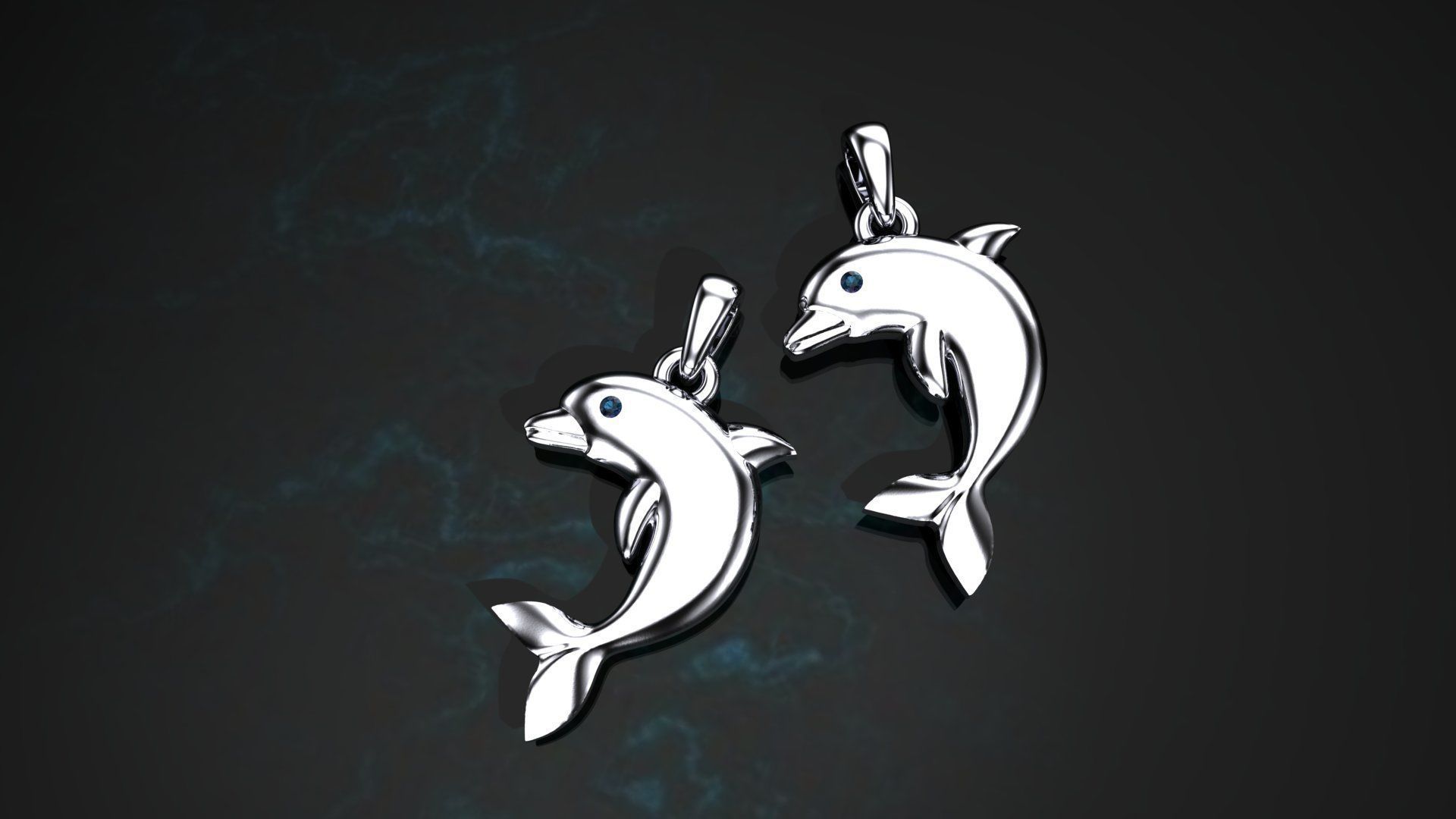 Pendant Dolphin 3D print model_3