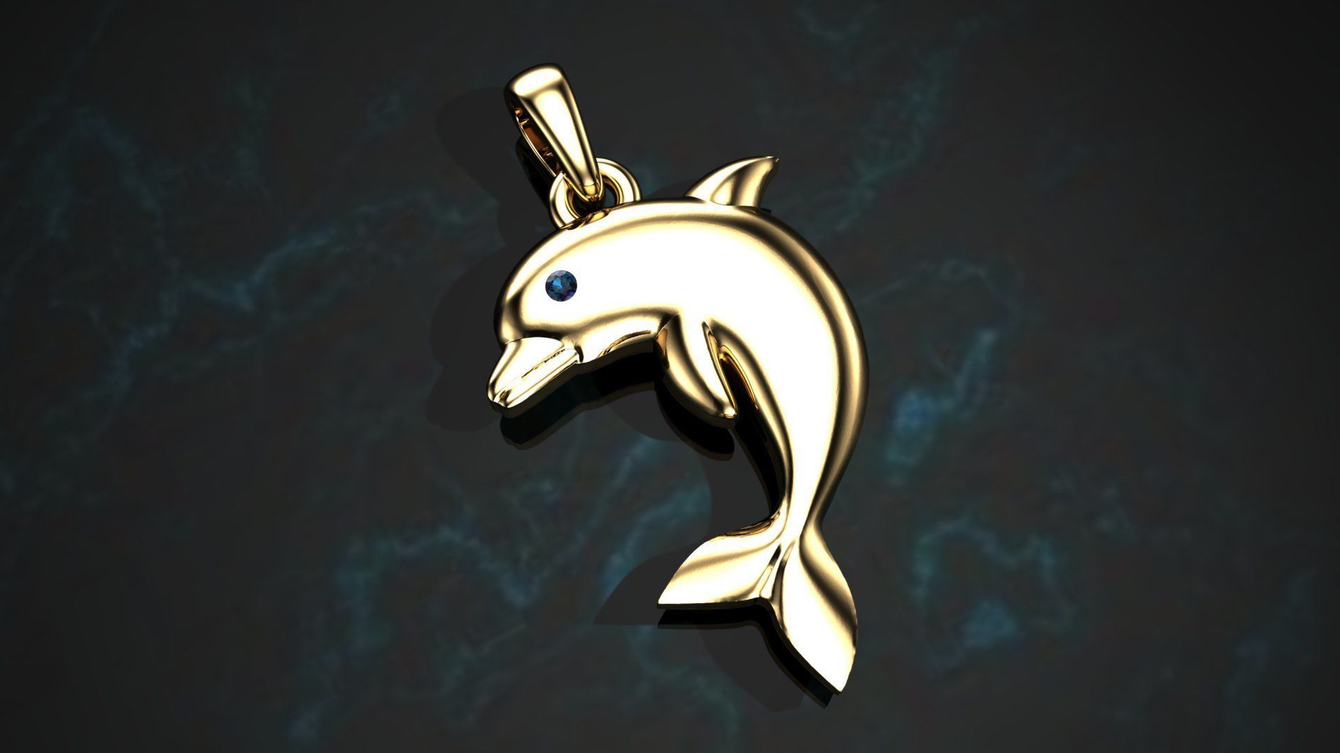 Pendant Dolphin 3D print model_1