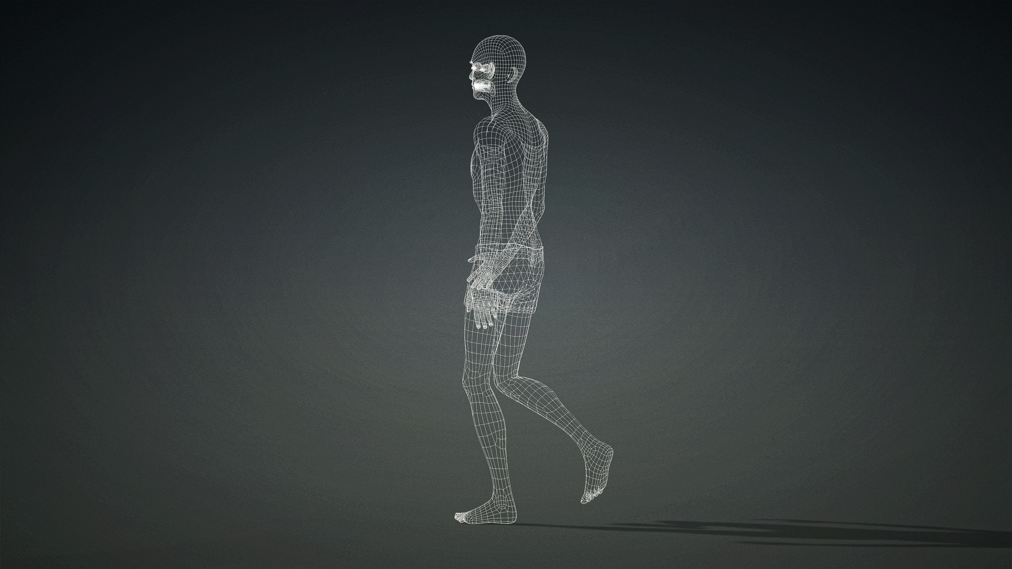 High Quality Realistic Male Base Mesh Skinny -Fully Rigged- Low-poly 3D model_27