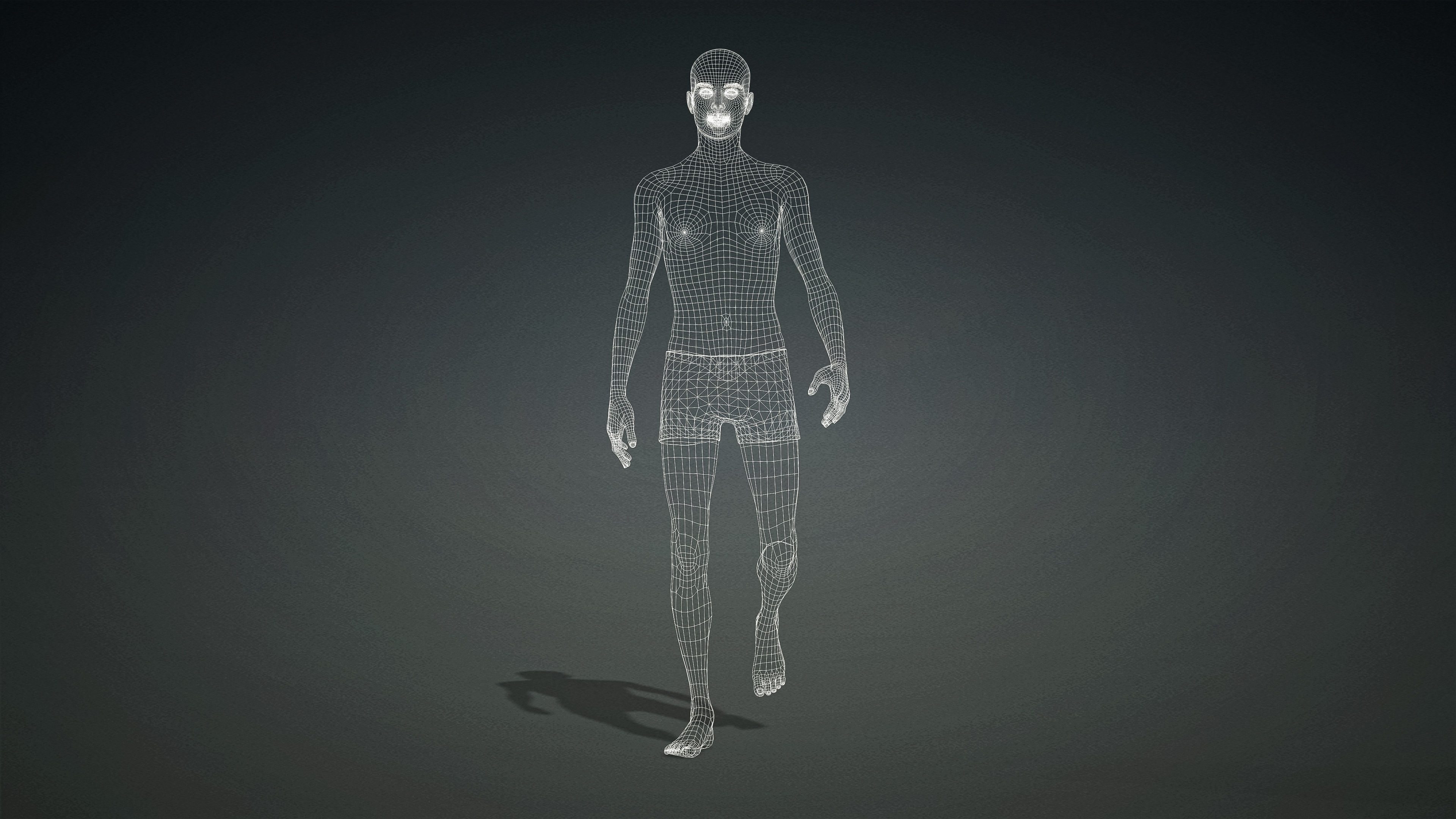 High Quality Realistic Male Base Mesh Skinny -Fully Rigged- Low-poly 3D model_23