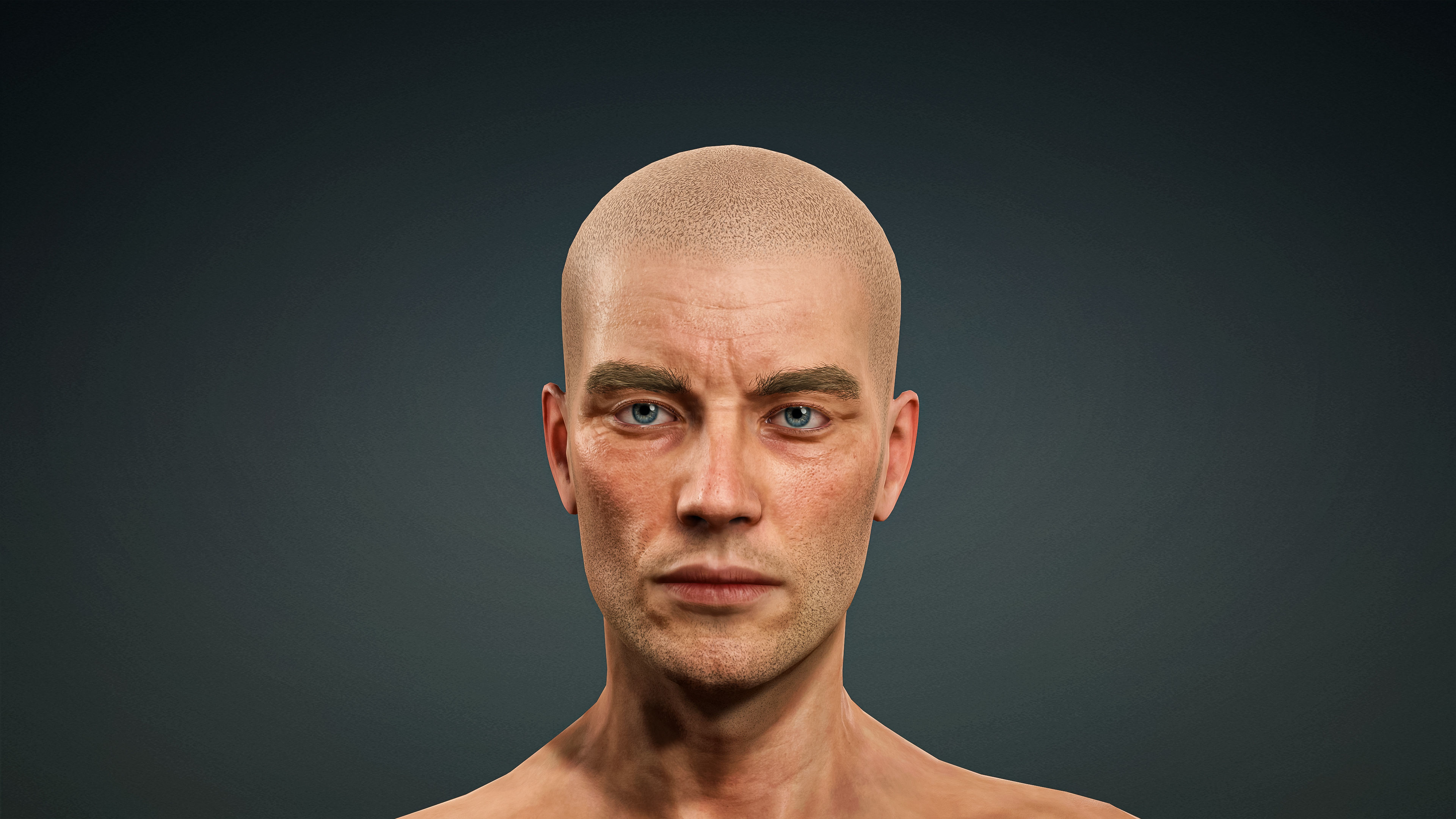 High Quality Realistic Male Base Mesh Skinny -Fully Rigged- Low-poly 3D model_2