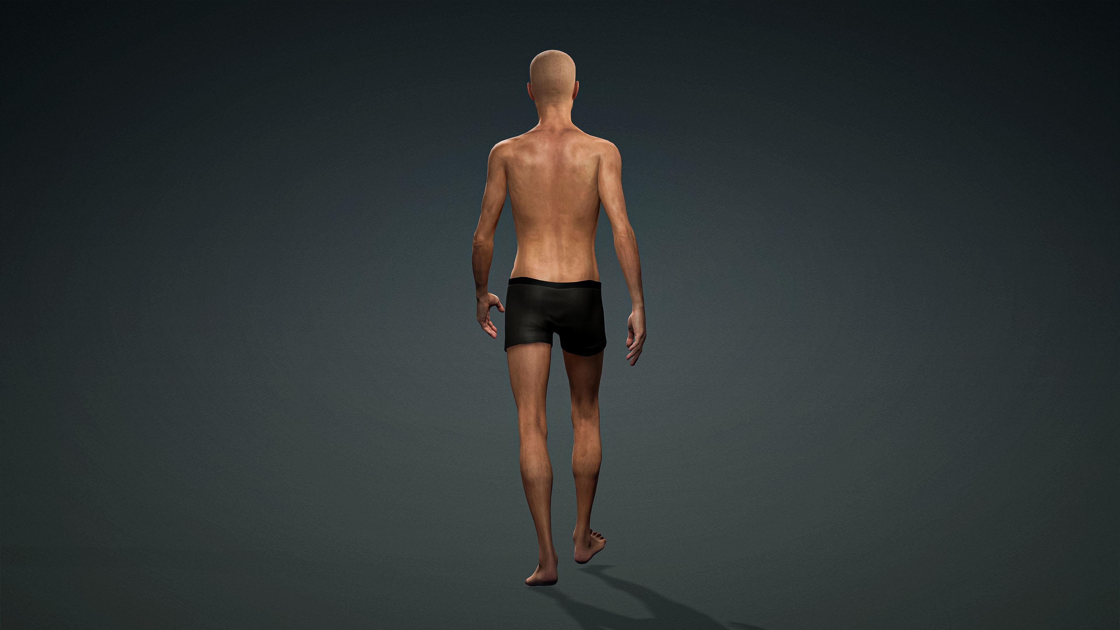 High Quality Realistic Male Base Mesh Skinny -Fully Rigged- Low-poly 3D model_9
