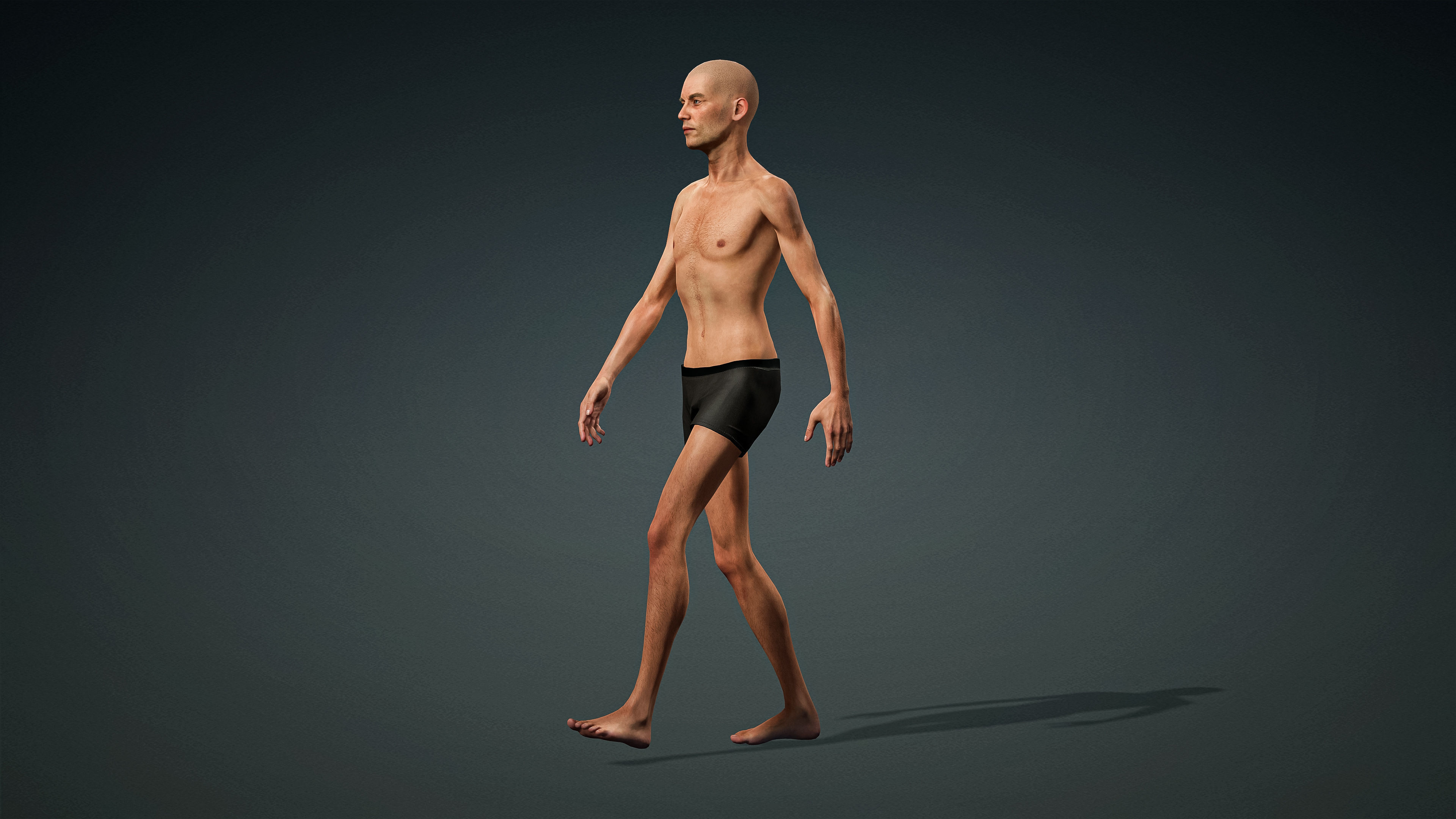 High Quality Realistic Male Base Mesh Skinny -Fully Rigged- Low-poly 3D model_5