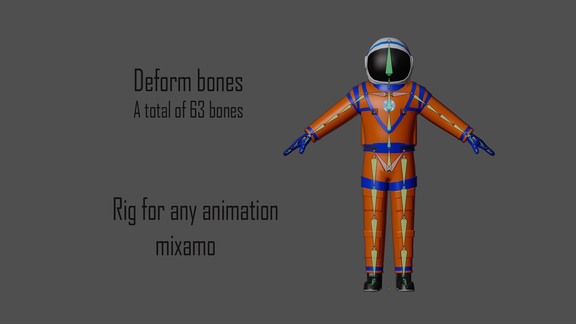 Cartoon characters astronauts Low-poly 3D model_12