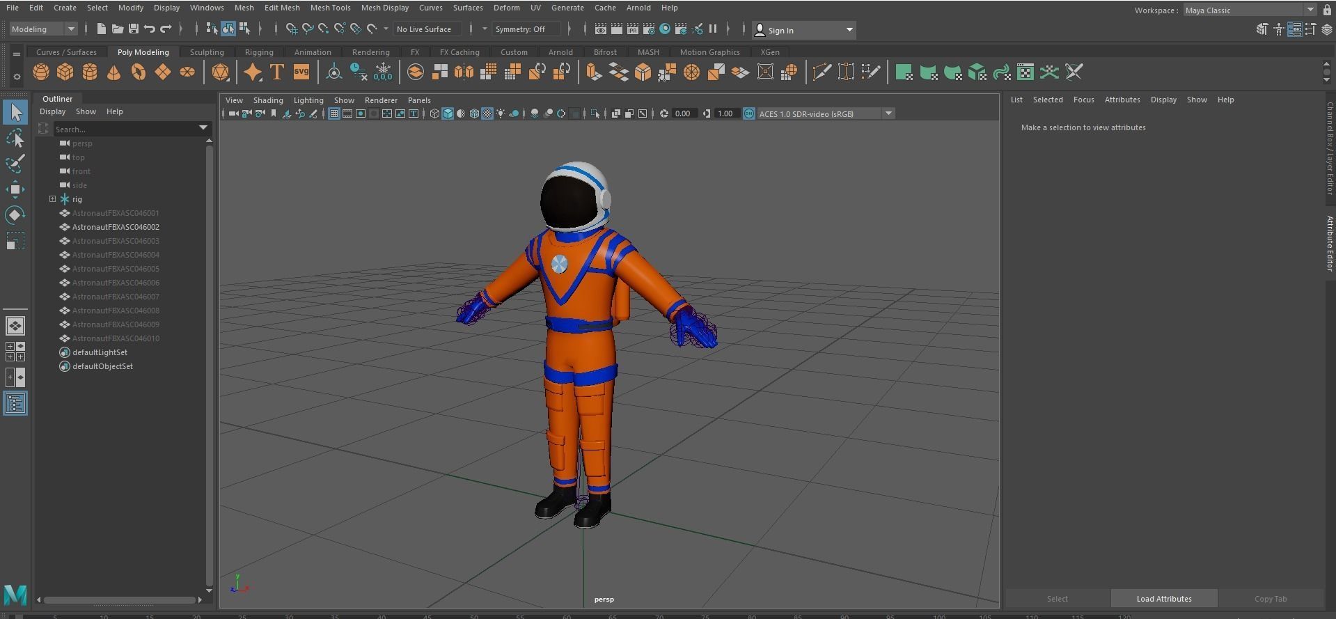 Cartoon characters astronauts Low-poly 3D model_14