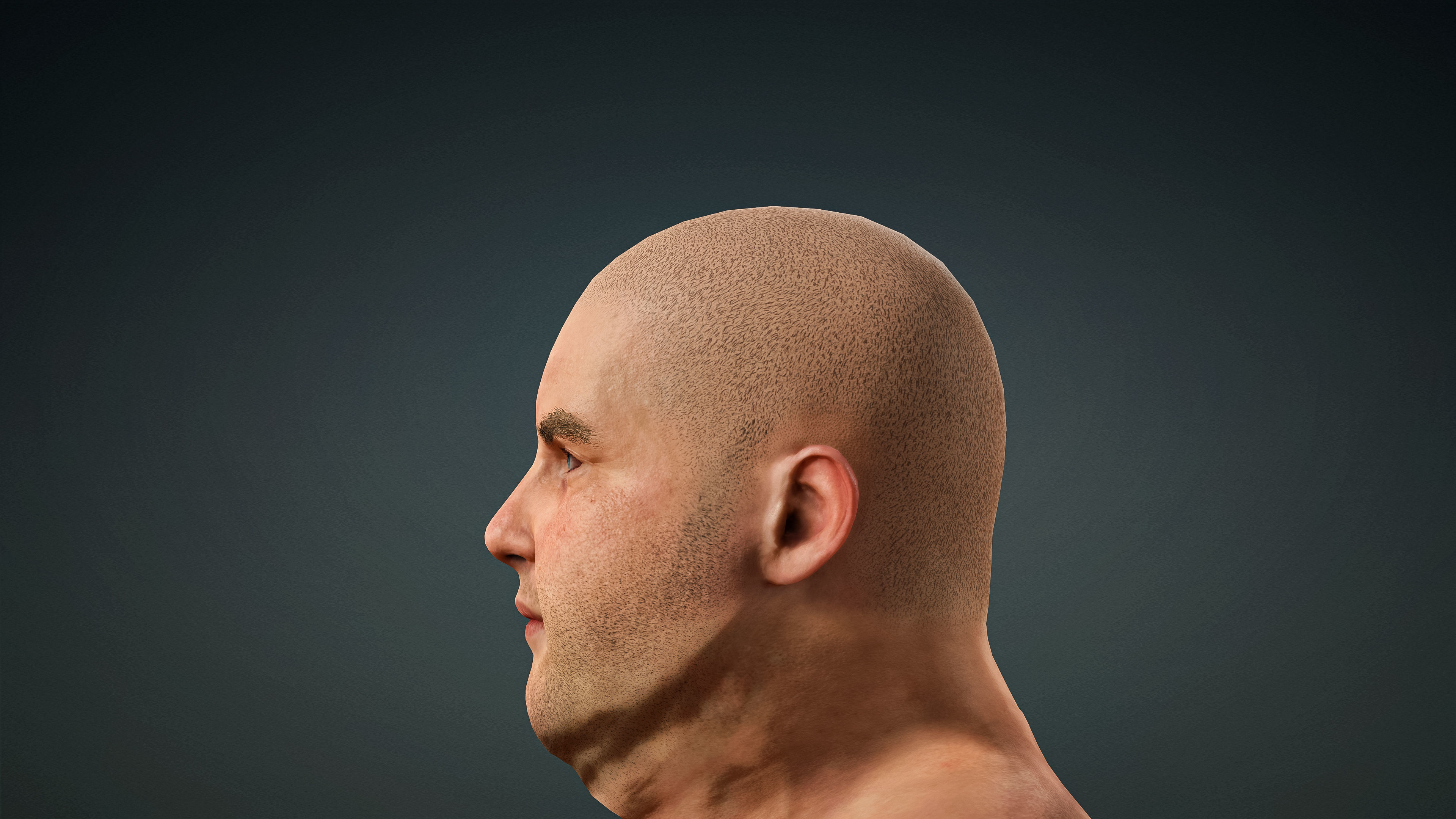 High Quality Realistic Male Base Mesh Overweight -Fully Rigged- Low-poly 3D model_12