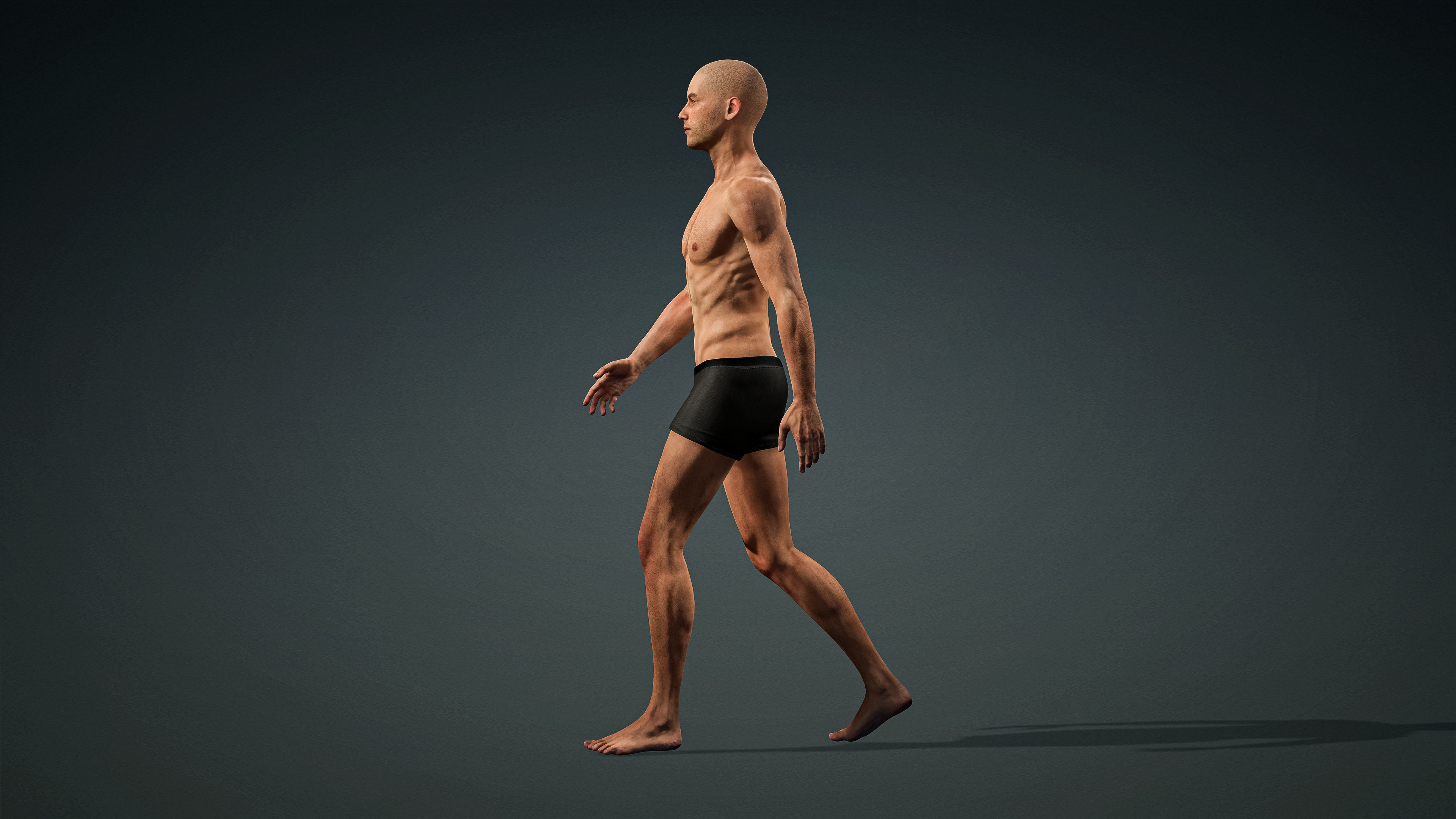 High Quality Realistic Male Base Mesh -Fully Rigged- Low-poly 3D model_6