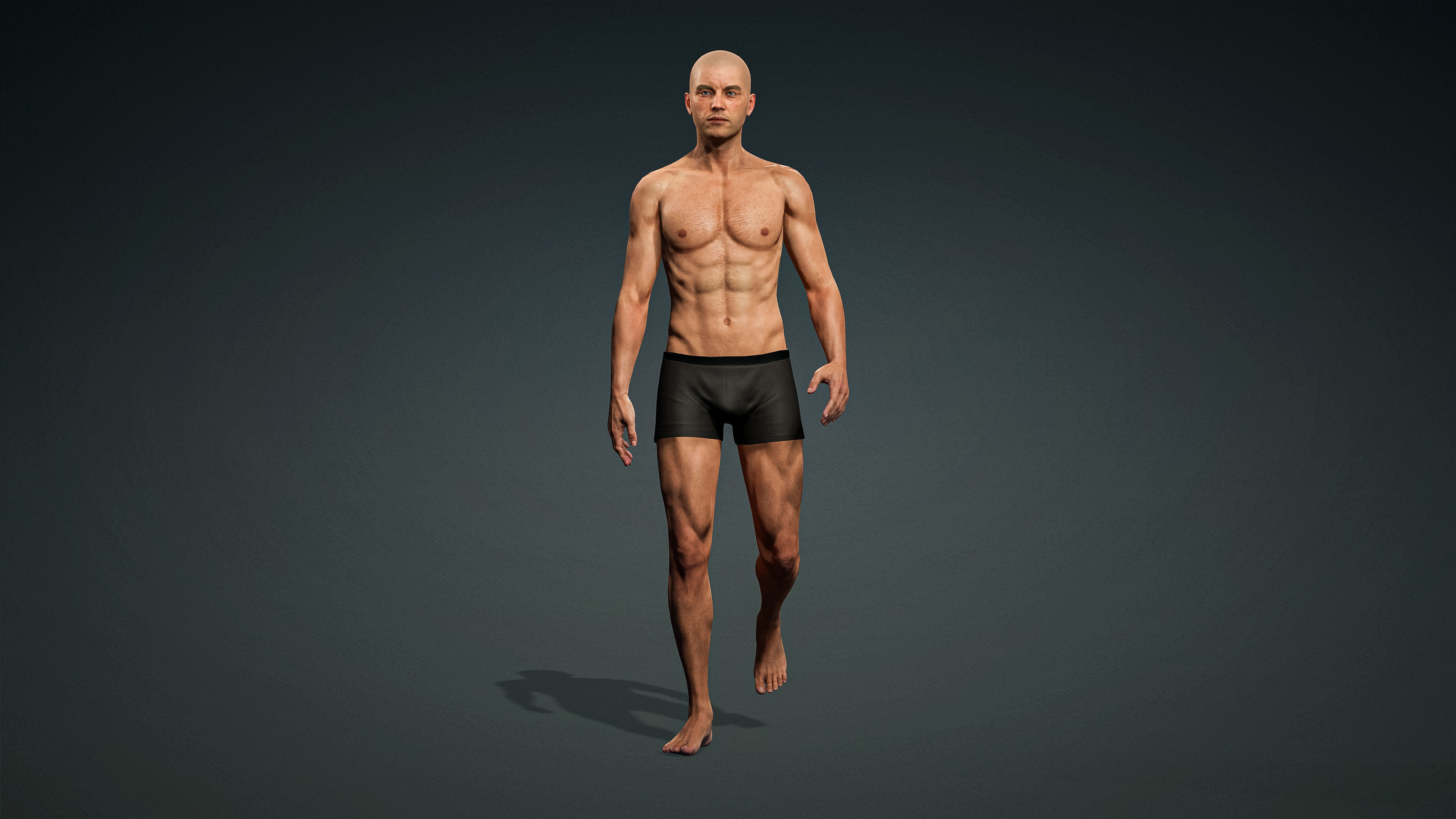 High Quality Realistic Male Base Mesh -Fully Rigged- Low-poly 3D model_3