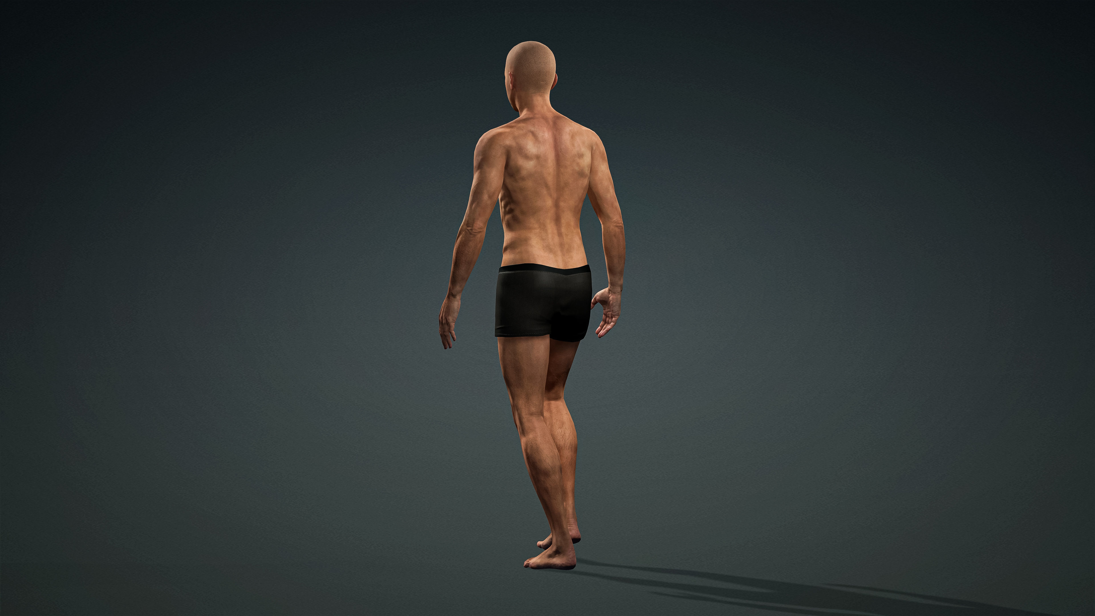 High Quality Realistic Male Base Mesh -Fully Rigged- Low-poly 3D model_8