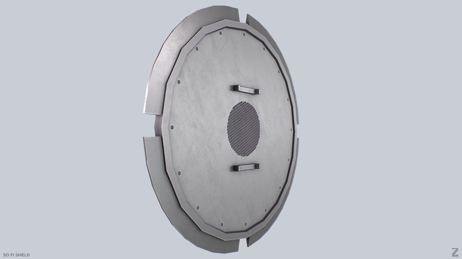 Sci fi shield Low-poly 3D model_5
