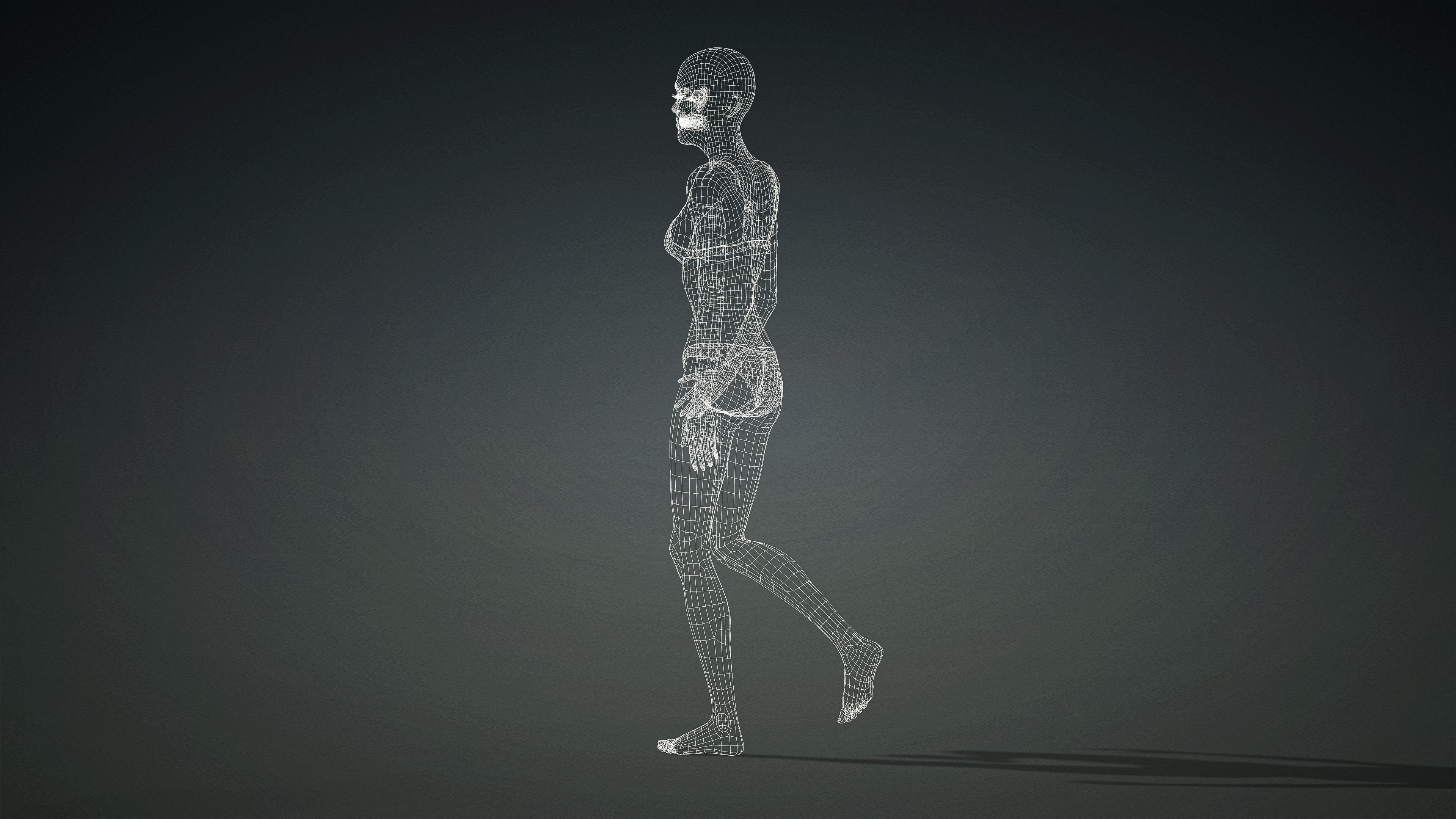 High Quality Realistic Female Base Mesh Skinny -Fully Rigged- Low-poly 3D model_27