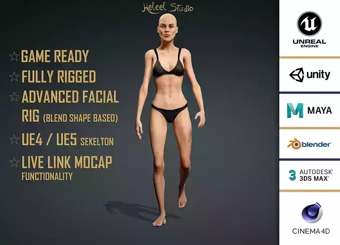 High Quality Realistic Female Base Mesh Skinny -Fully Rigged- Low-poly 3D model High Quality Realistic Female Base Mesh Skinny -Fully Rigged- Low-poly 3D model