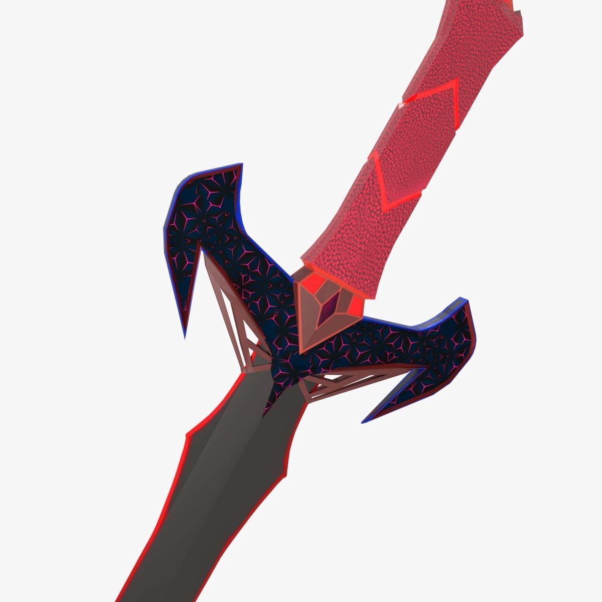 Sci-Fi Sword Neon Low Poly Low-poly 3D model_6