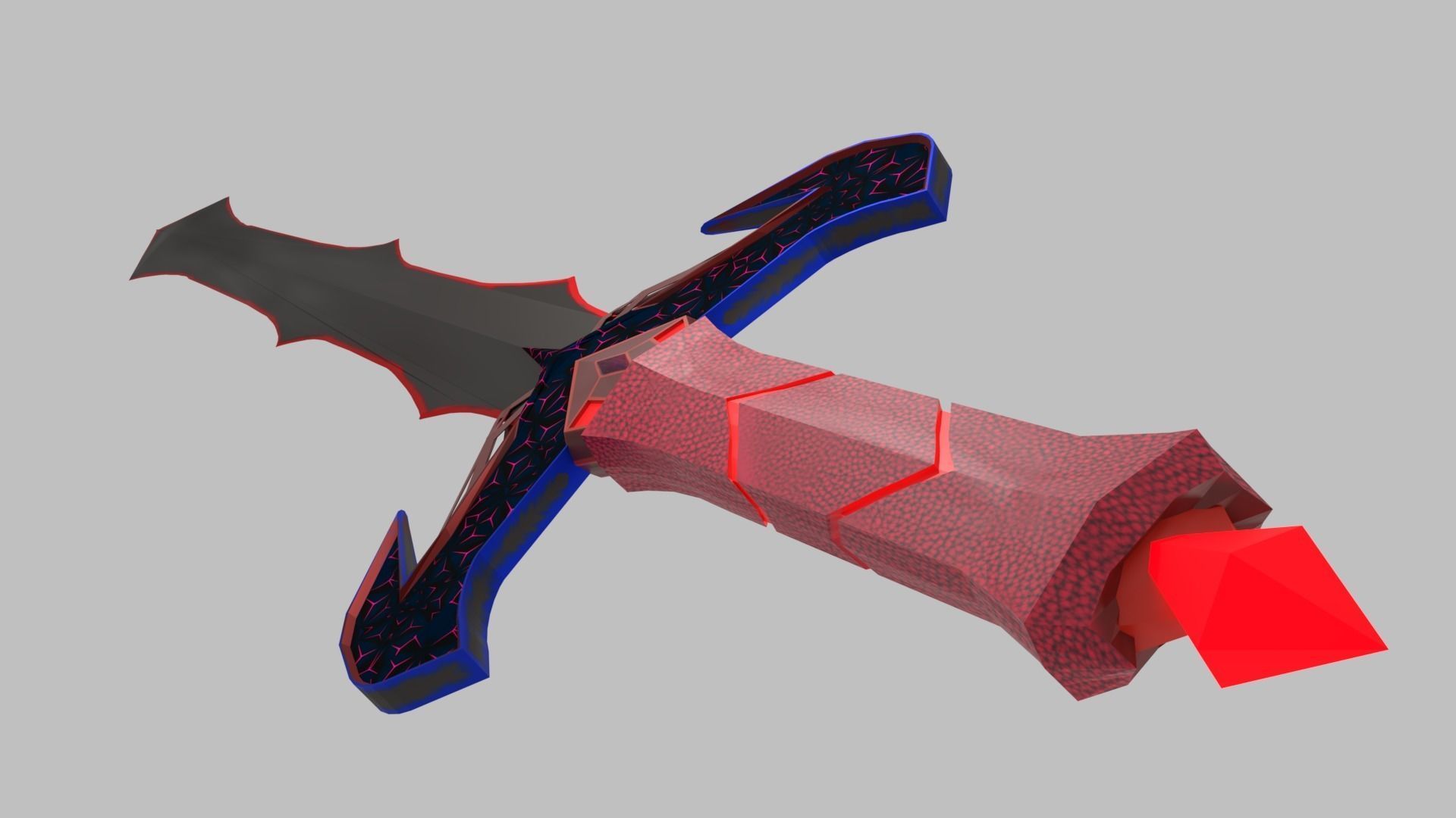 Sci-Fi Sword Neon Low Poly Low-poly 3D model_4