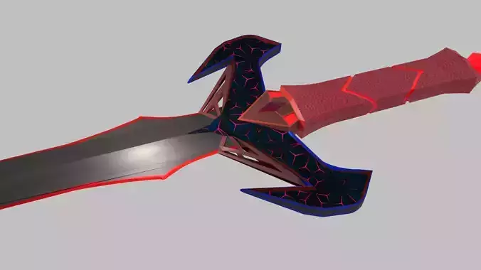 Sci-Fi Sword Neon Low Poly Low-poly 3D model
