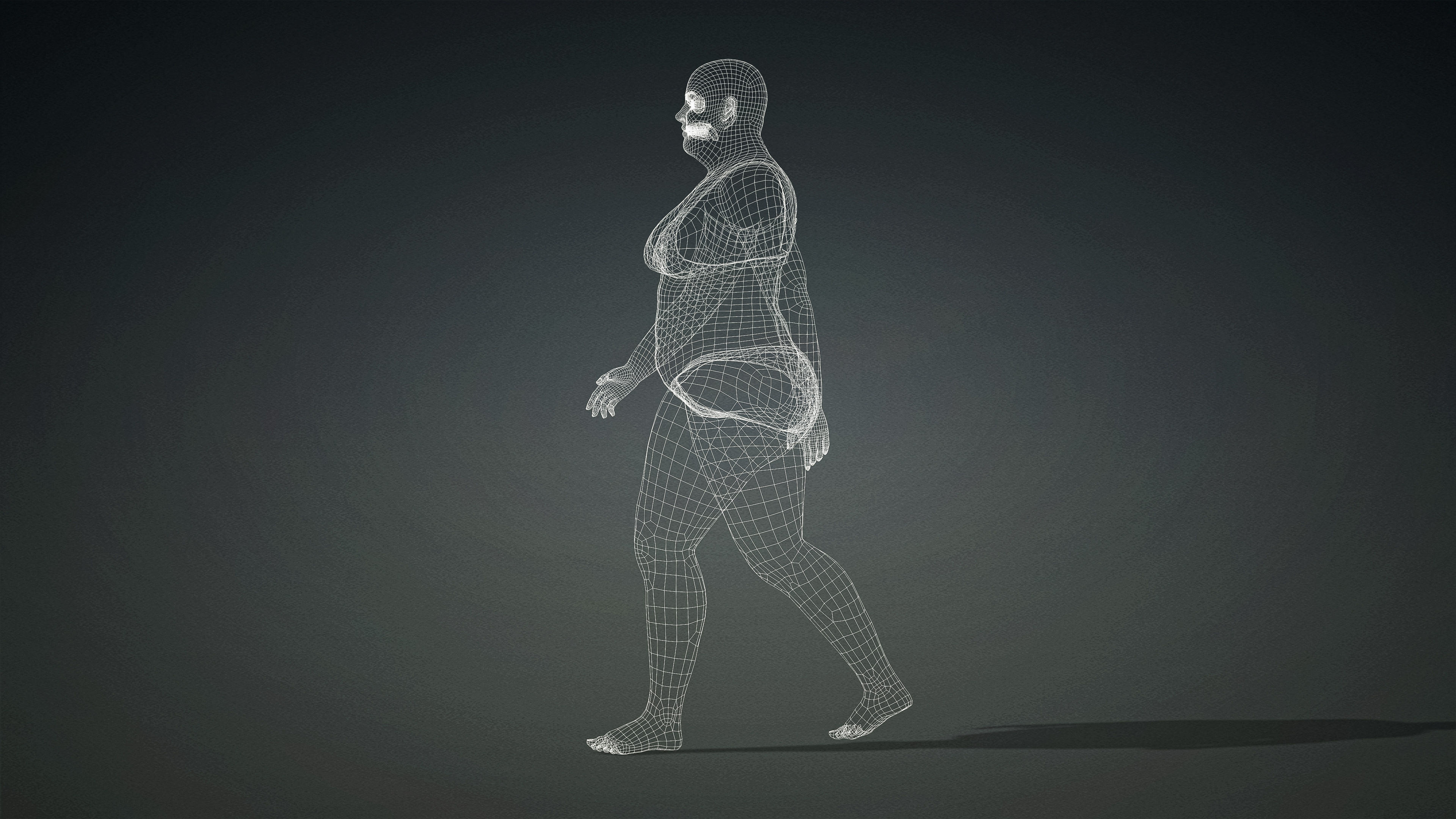 High Quality Realistic Female Base Mesh Fat -Fully Rigged- Low-poly 3D model_26