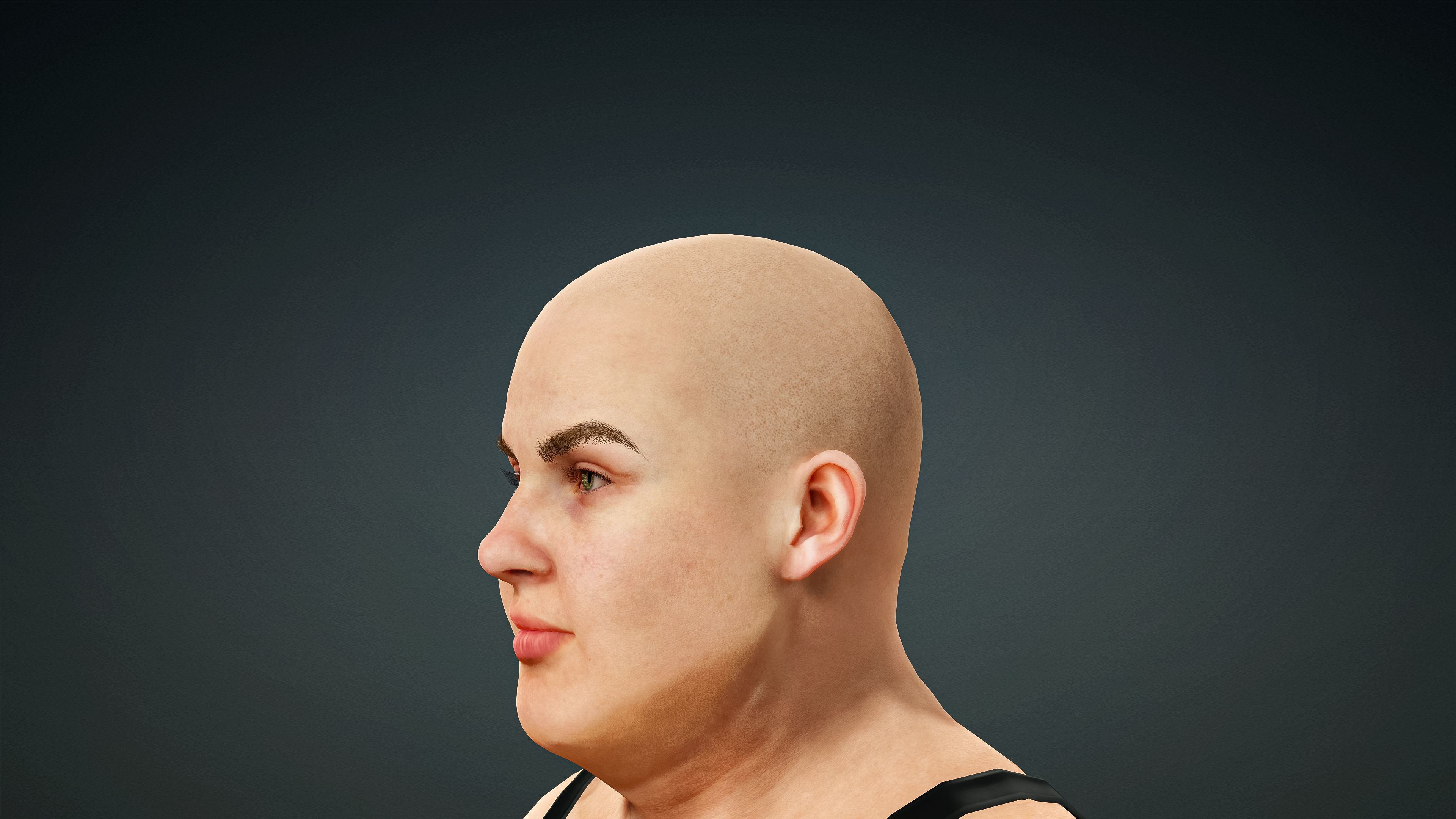 High Quality Realistic Female Base Mesh Fat -Fully Rigged- Low-poly 3D model_11