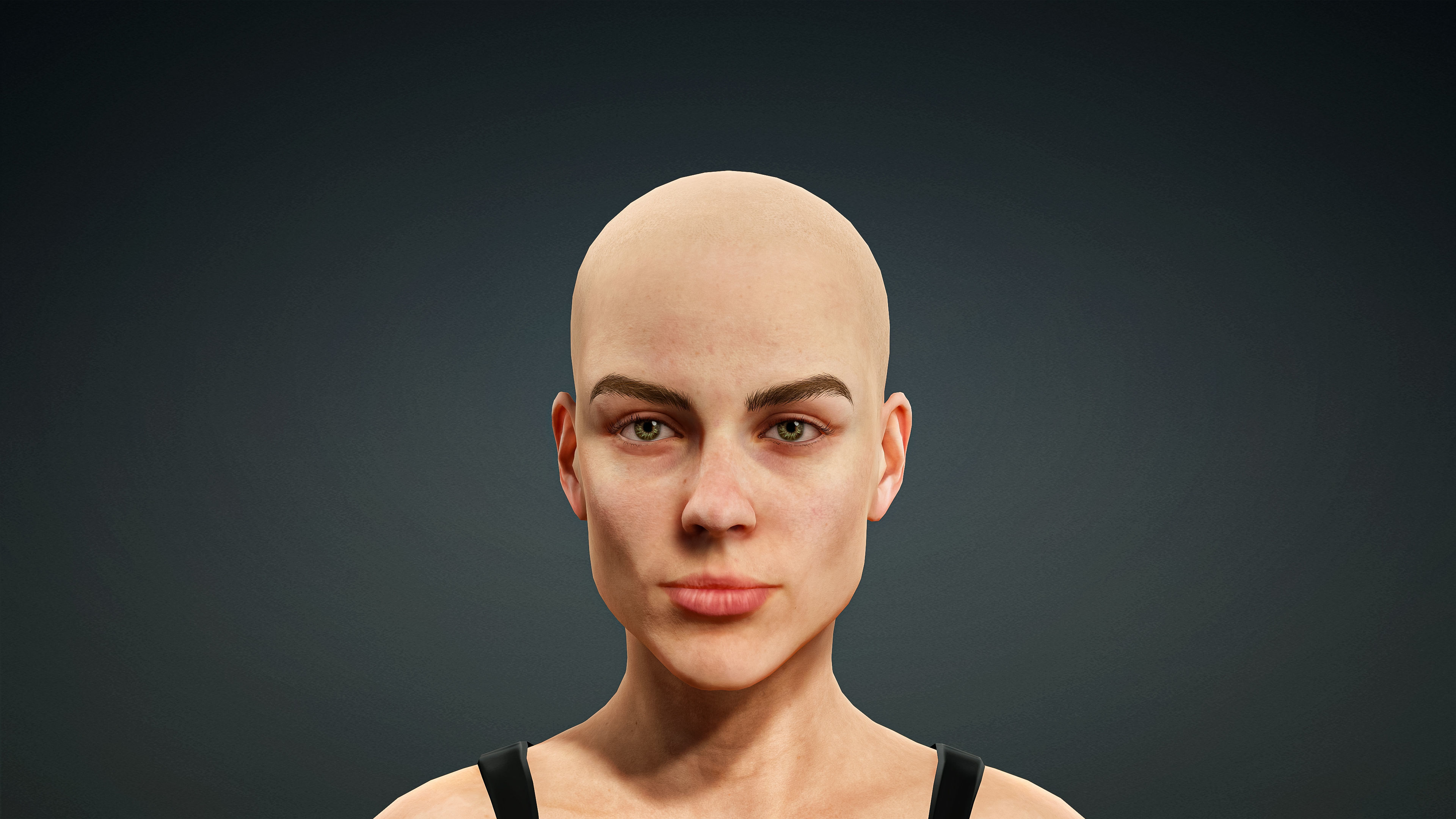 High Quality Realistic Female Base Mesh -Fully Rigged- Low-poly 3D model_2