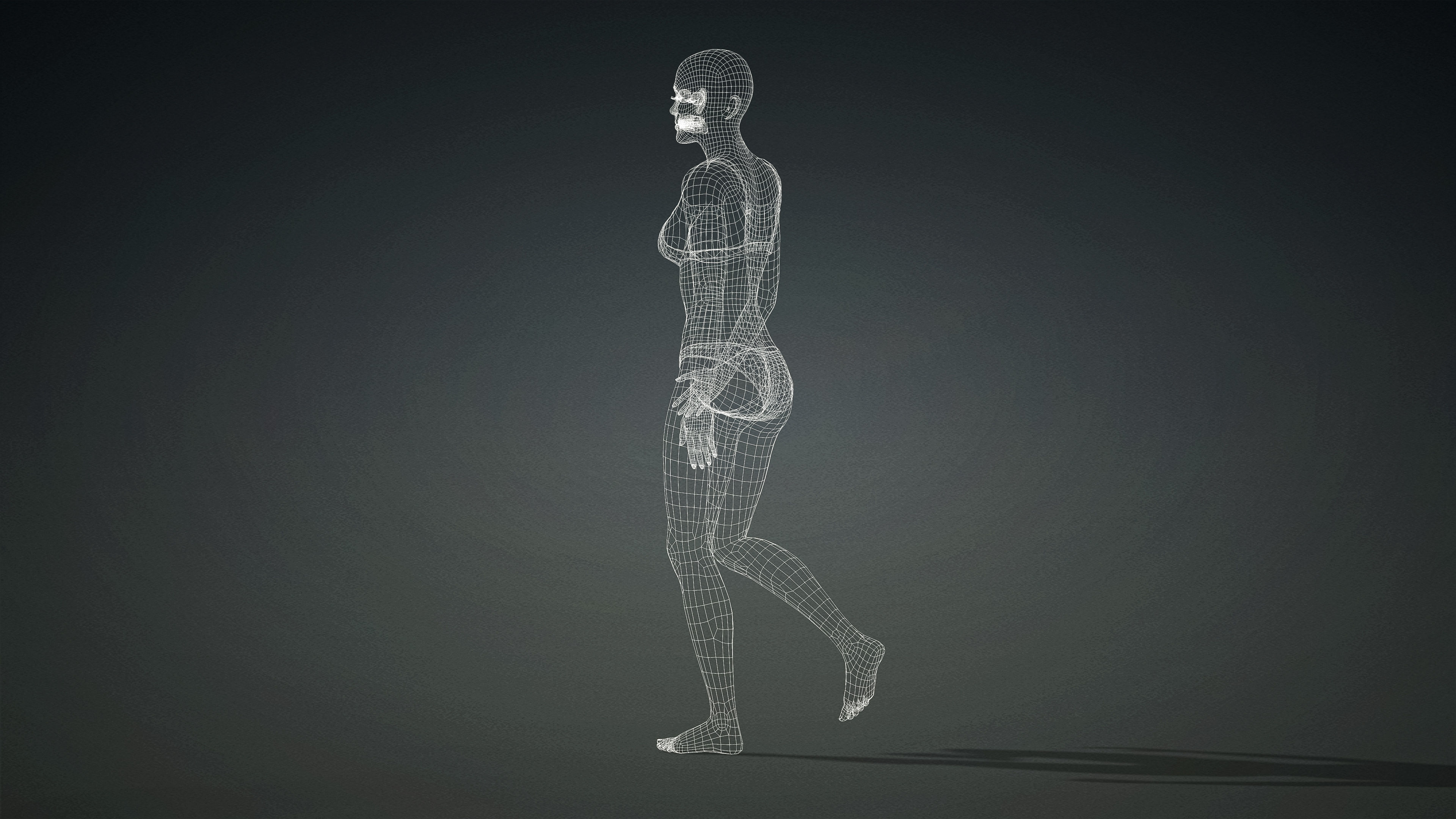 High Quality Realistic Female Base Mesh -Fully Rigged- Low-poly 3D model_27