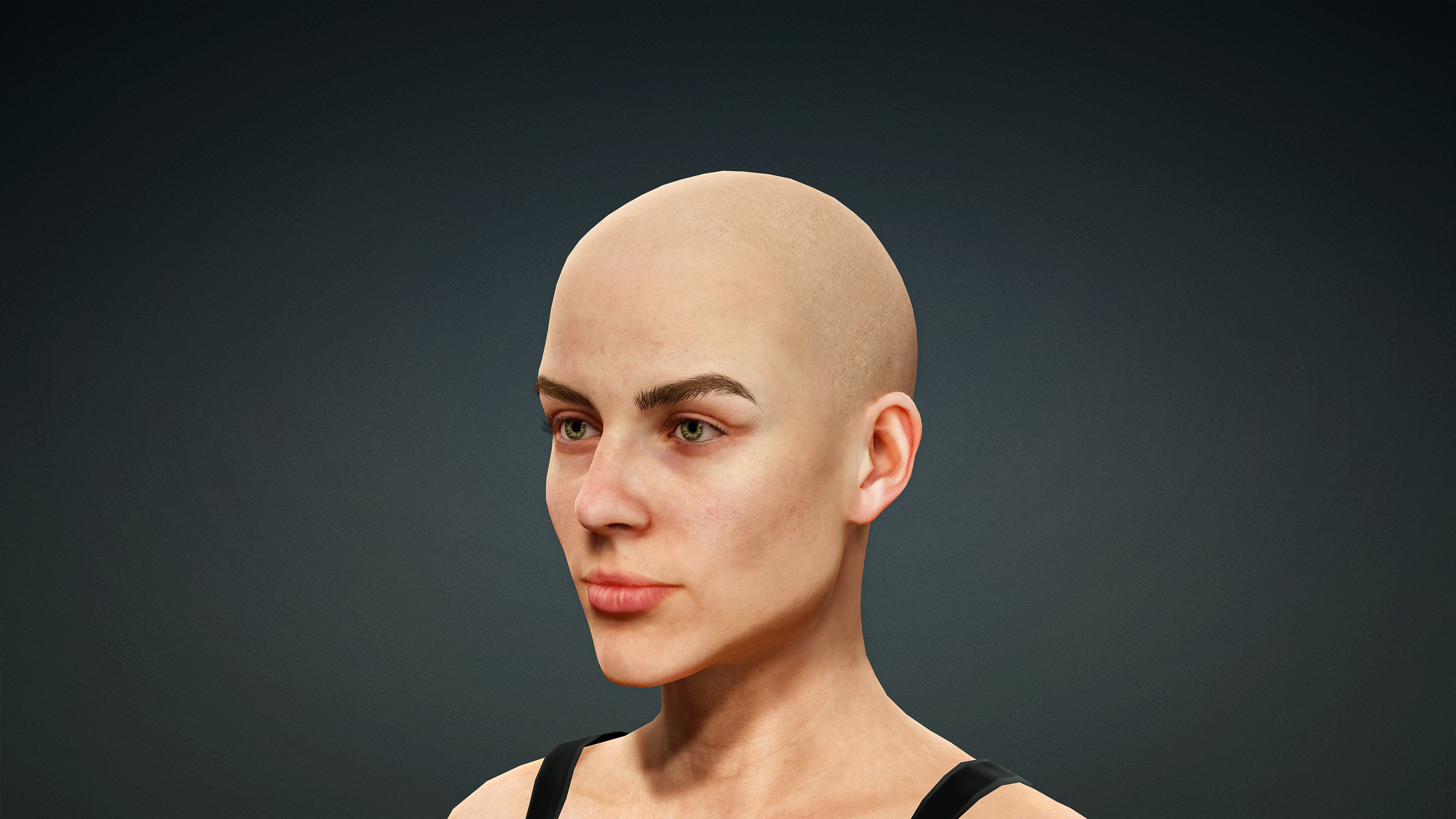 High Quality Realistic Female Base Mesh -Fully Rigged- Low-poly 3D model_10
