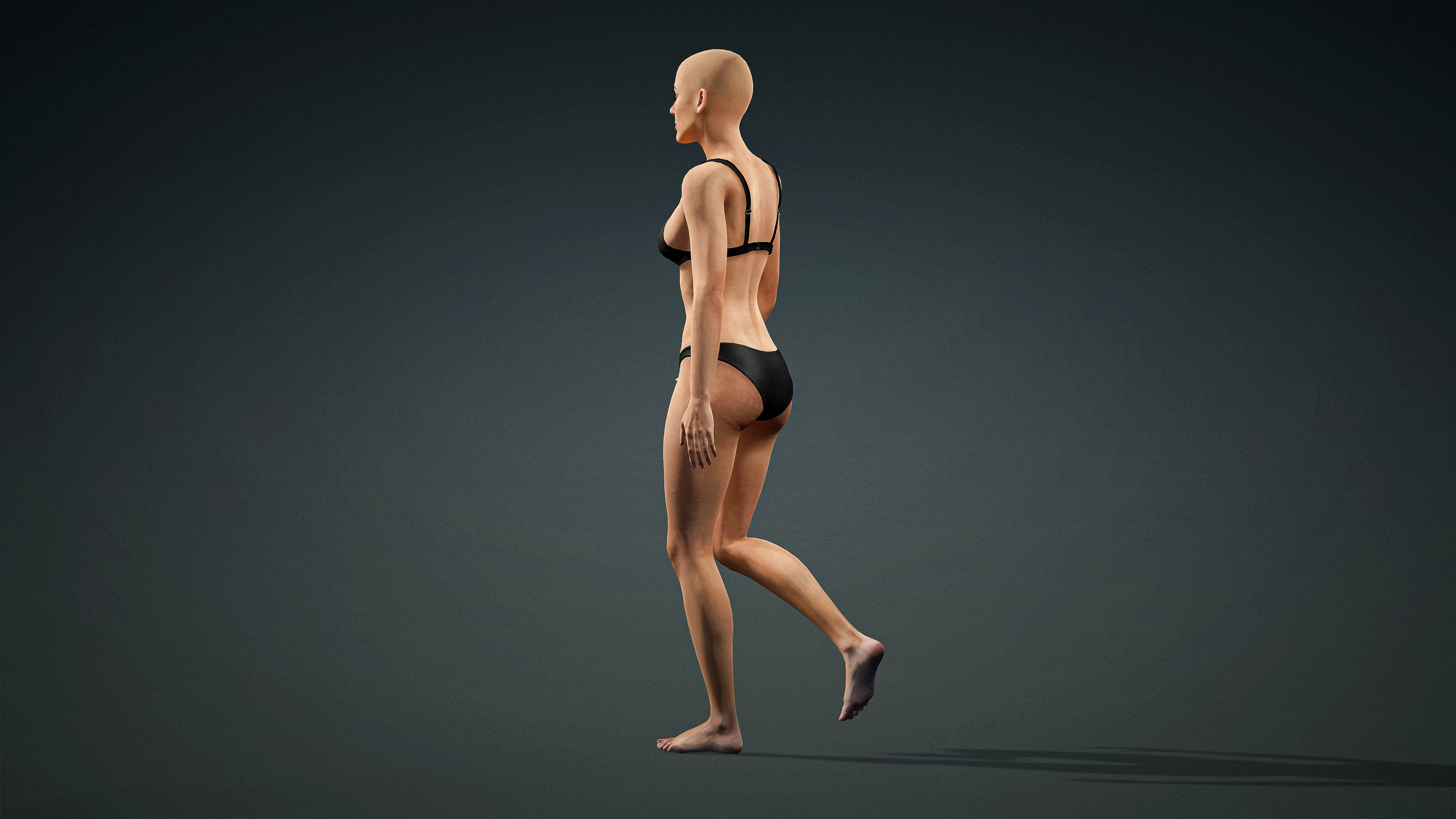 High Quality Realistic Female Base Mesh -Fully Rigged- Low-poly 3D model_7