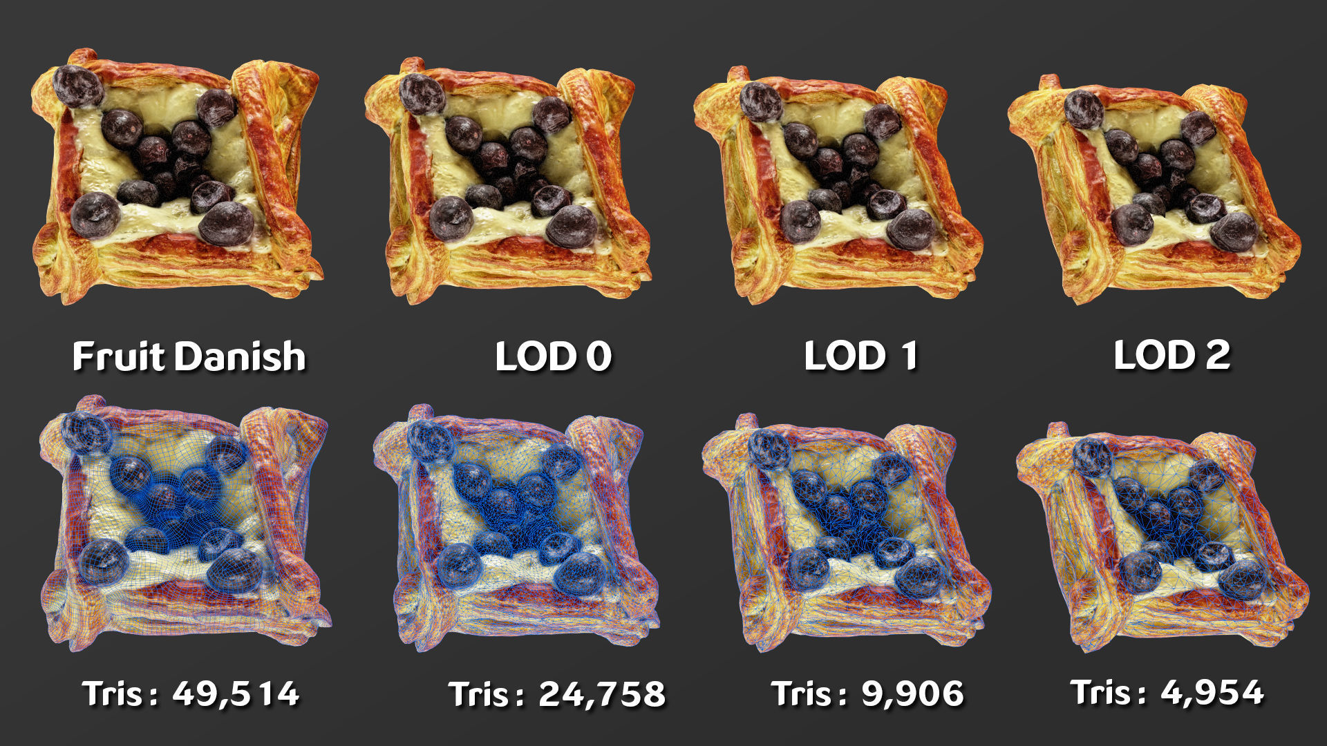 Pastry Set 03 Low-poly 3D model_3