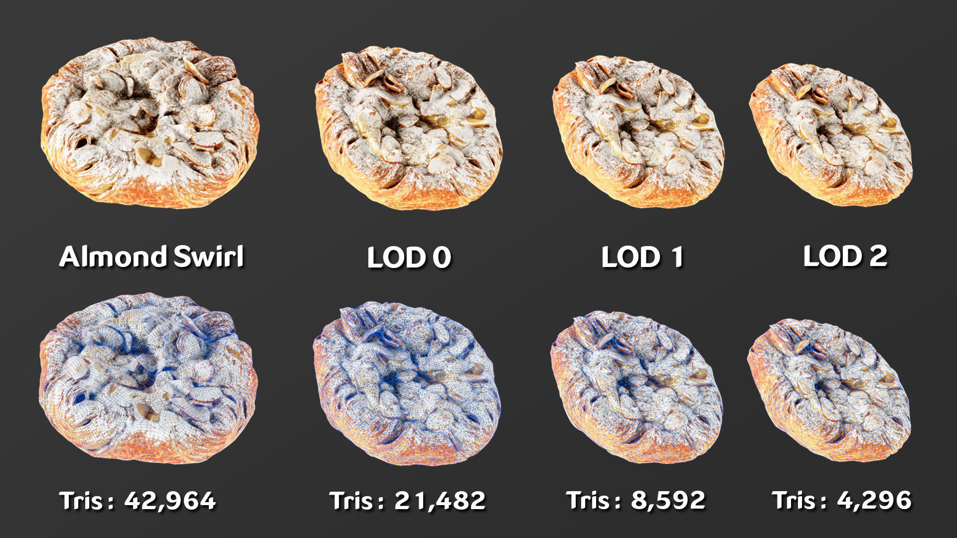 Pastry Set 03 Low-poly 3D model_9