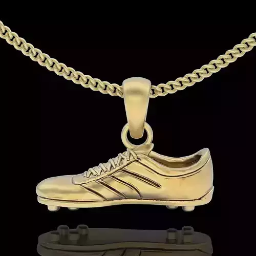 Soccer shoe pendant silver gold printable jewelry 3D model