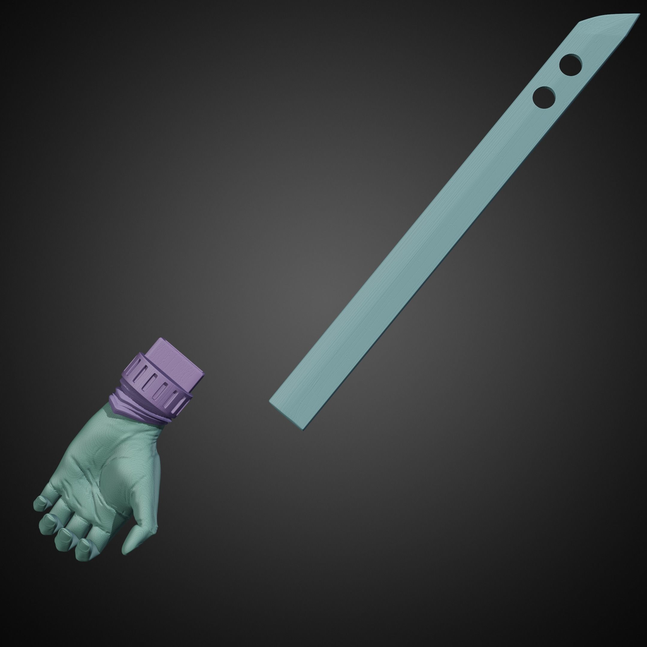JuJuTsu Kaisen ShigemoHand Sword for Cosplay 3D print model_13