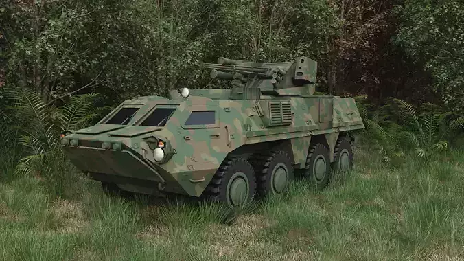 BTR 4E Low poly HQ Low-poly 3D model
