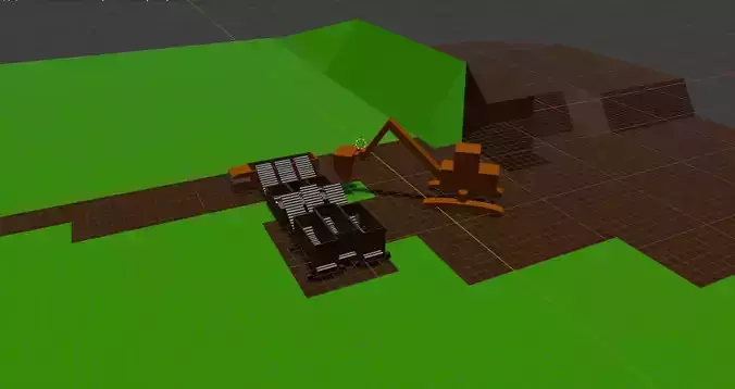 Mining site model Truck Conveyor loader Excavator