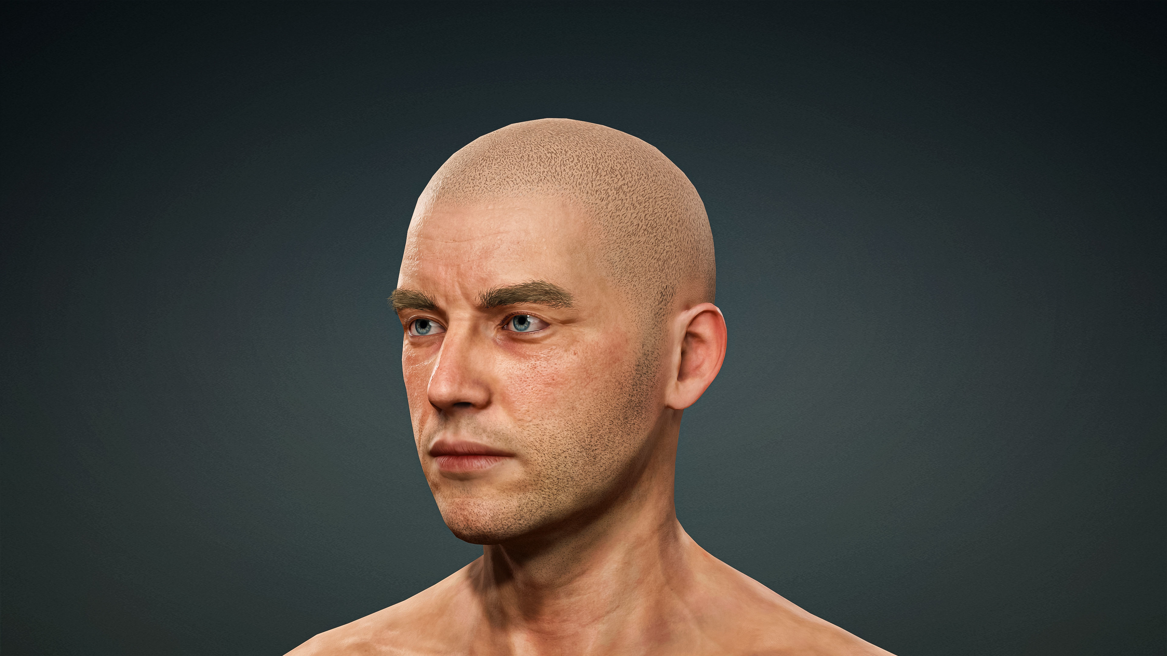 High Quality 3 Realistic Male Base Meshes -Fully Rigged- 3D Model Collection_14