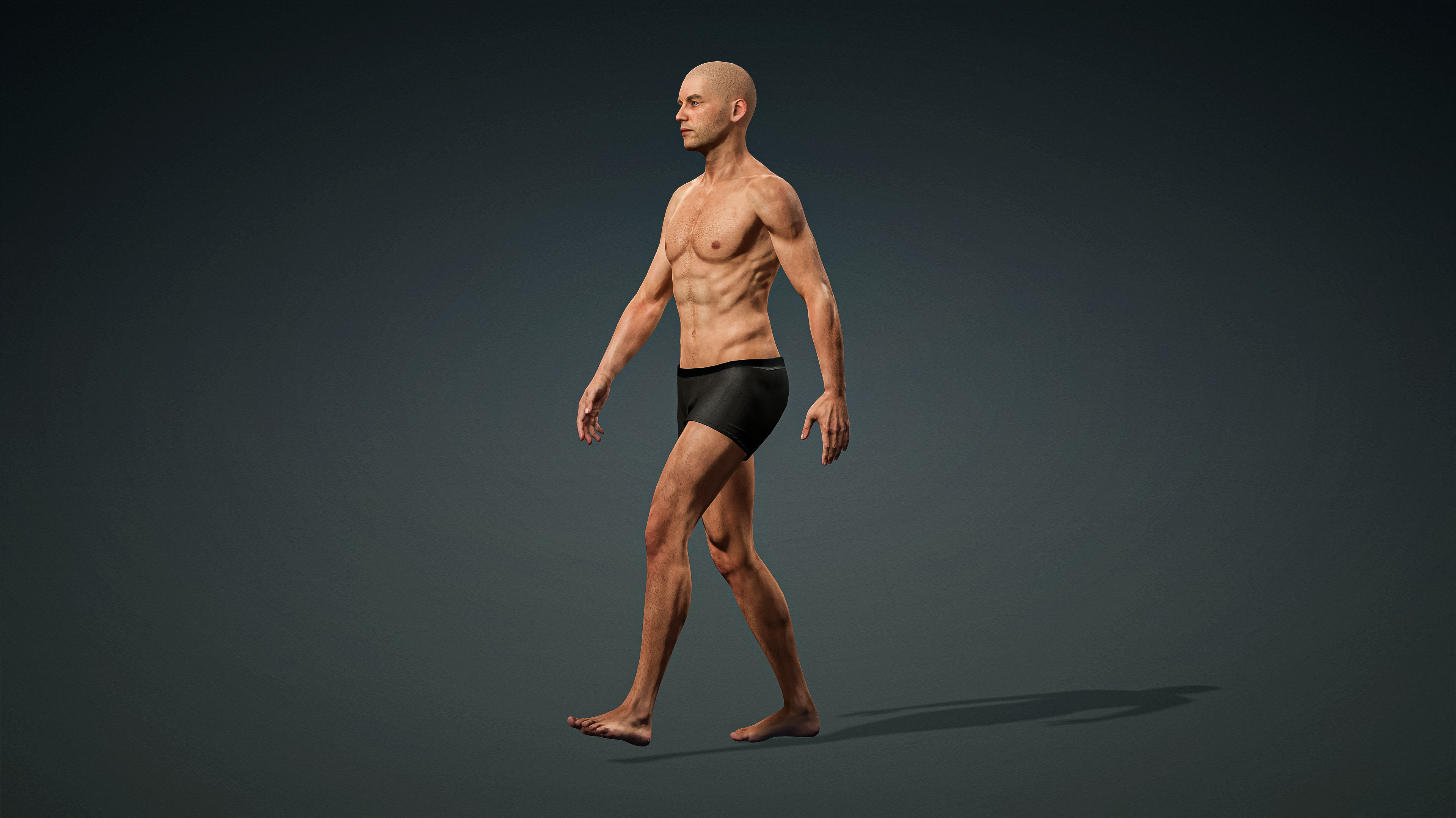 High Quality 3 Realistic Male Base Meshes -Fully Rigged- 3D Model Collection_11