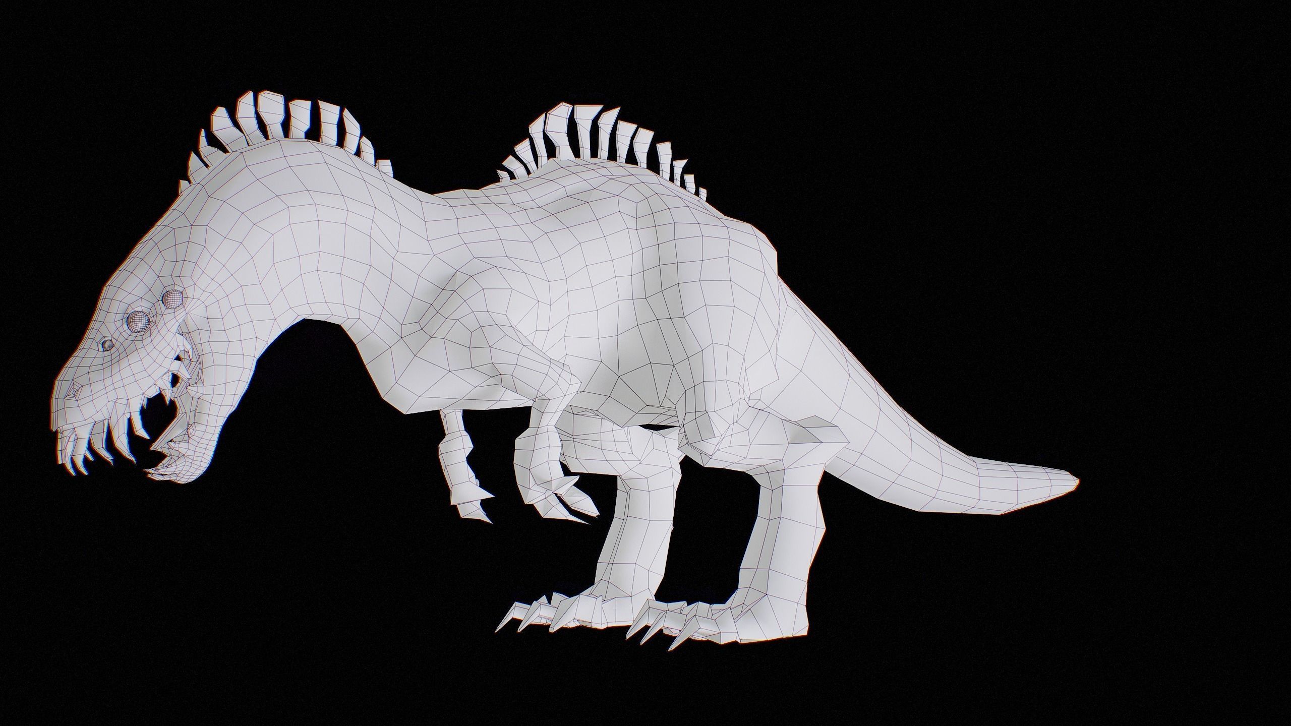 Alien Dinosaur Cartoon Gameready Low-poly 3D model_72