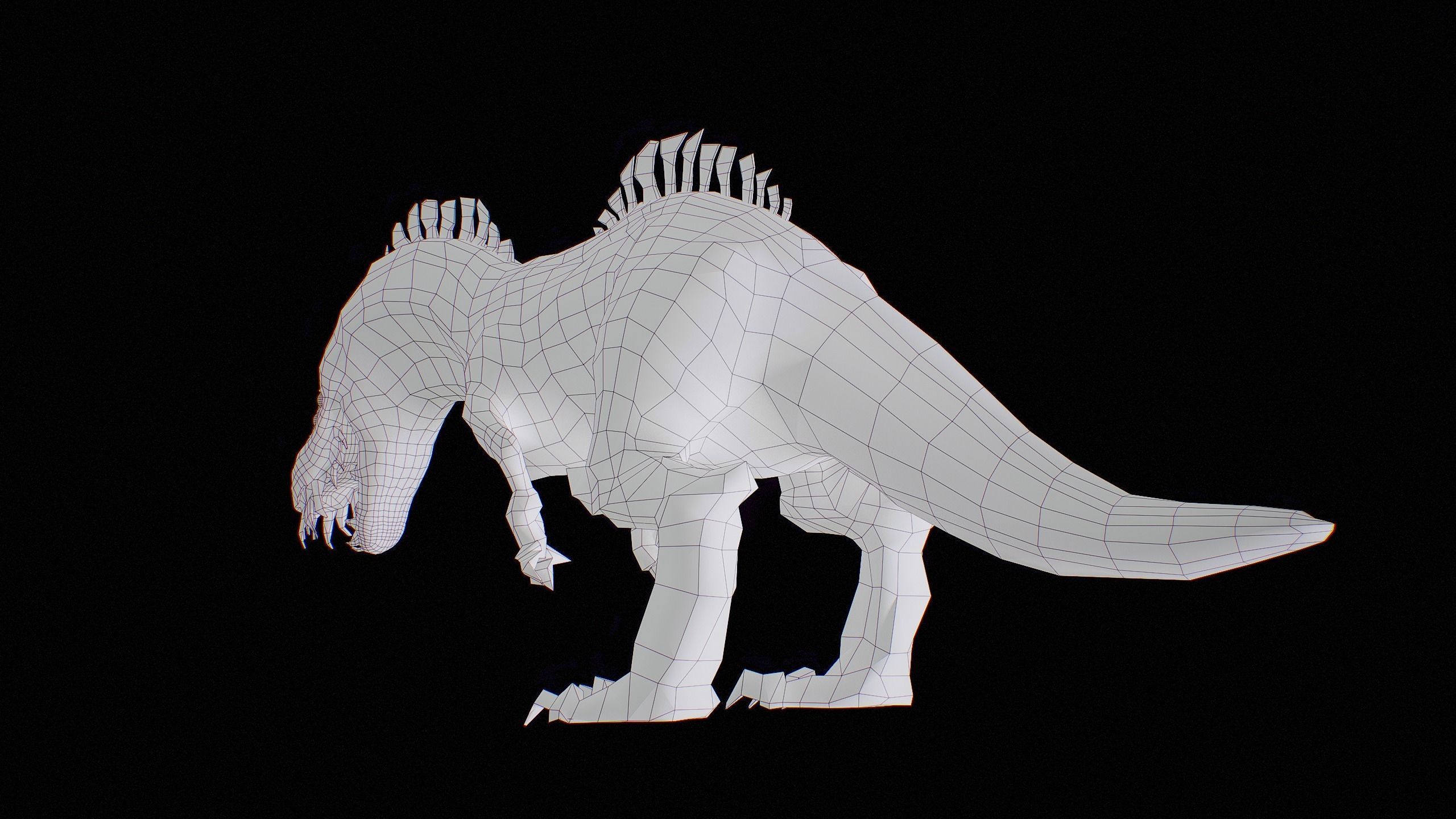 Alien Dinosaur Cartoon Gameready Low-poly 3D model_66