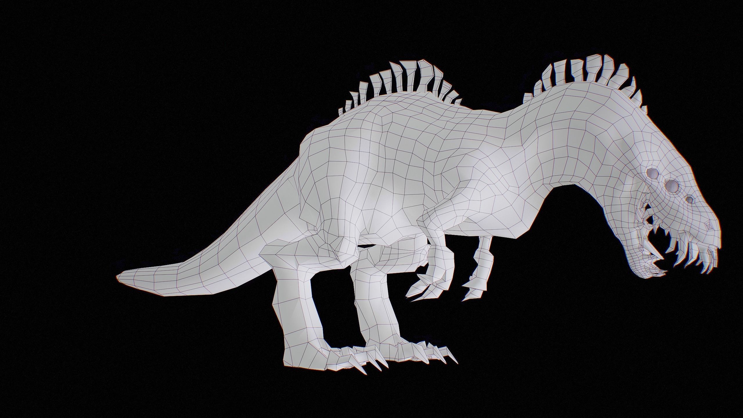 Alien Dinosaur Cartoon Gameready Low-poly 3D model_52