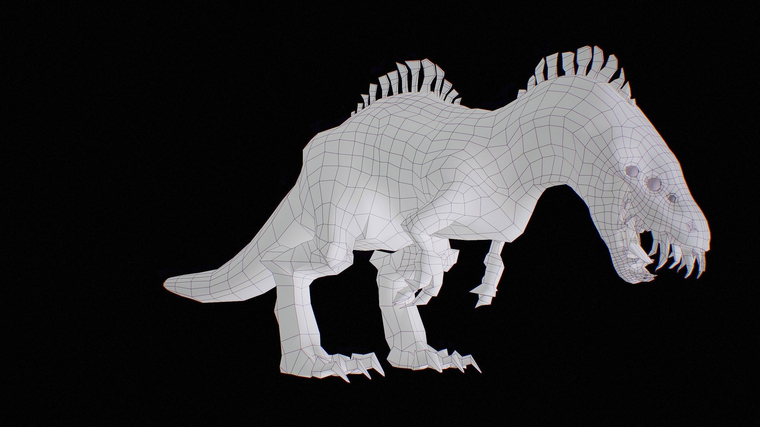 Alien Dinosaur Cartoon Gameready Low-poly 3D model_51