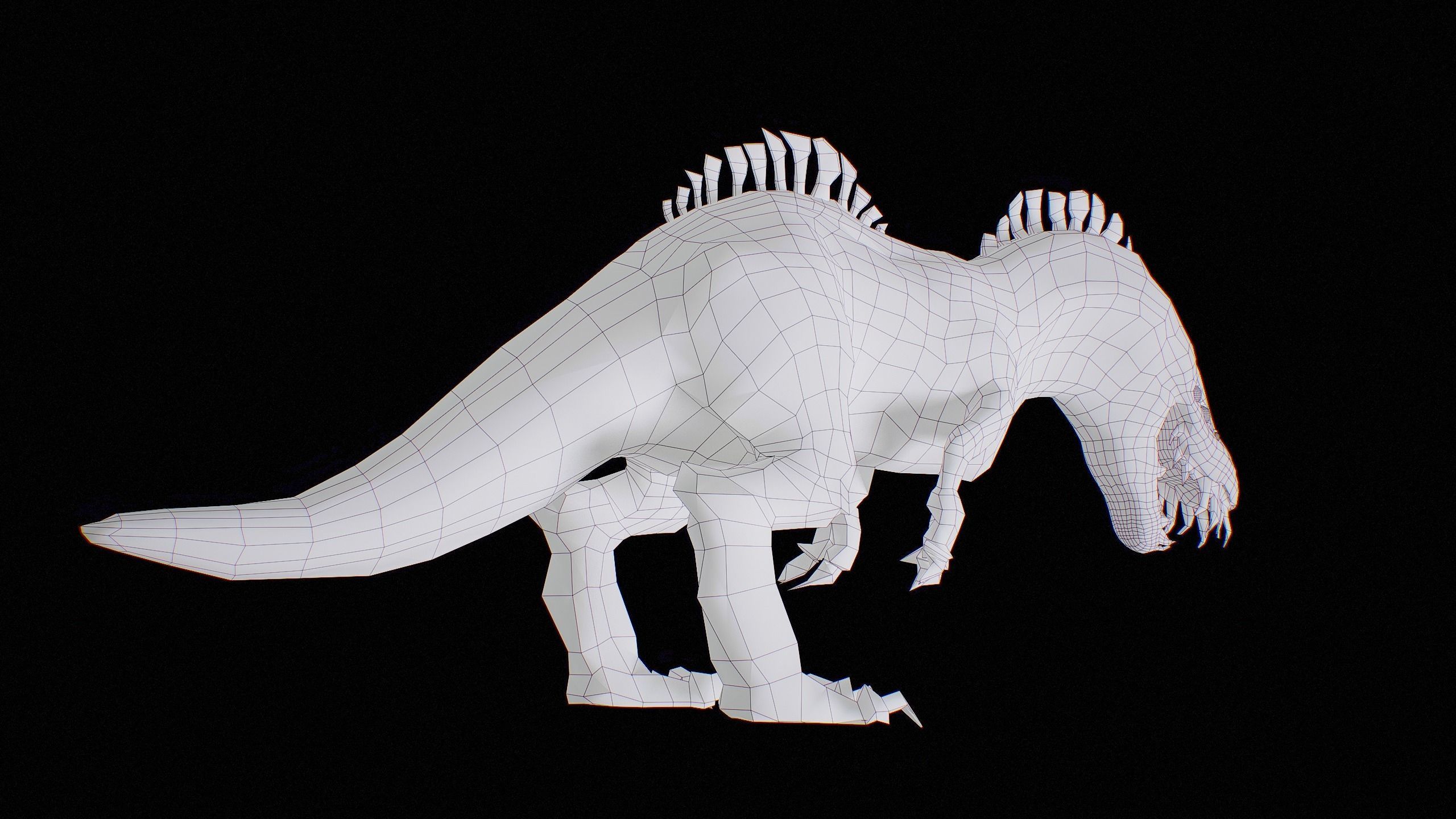 Alien Dinosaur Cartoon Gameready Low-poly 3D model_57