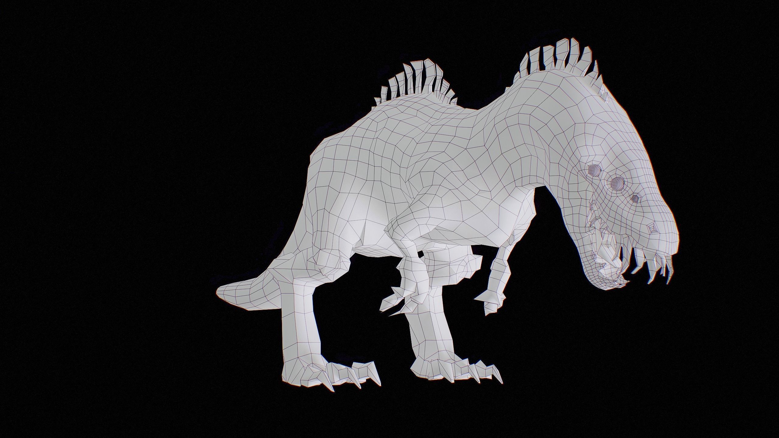 Alien Dinosaur Cartoon Gameready Low-poly 3D model_50