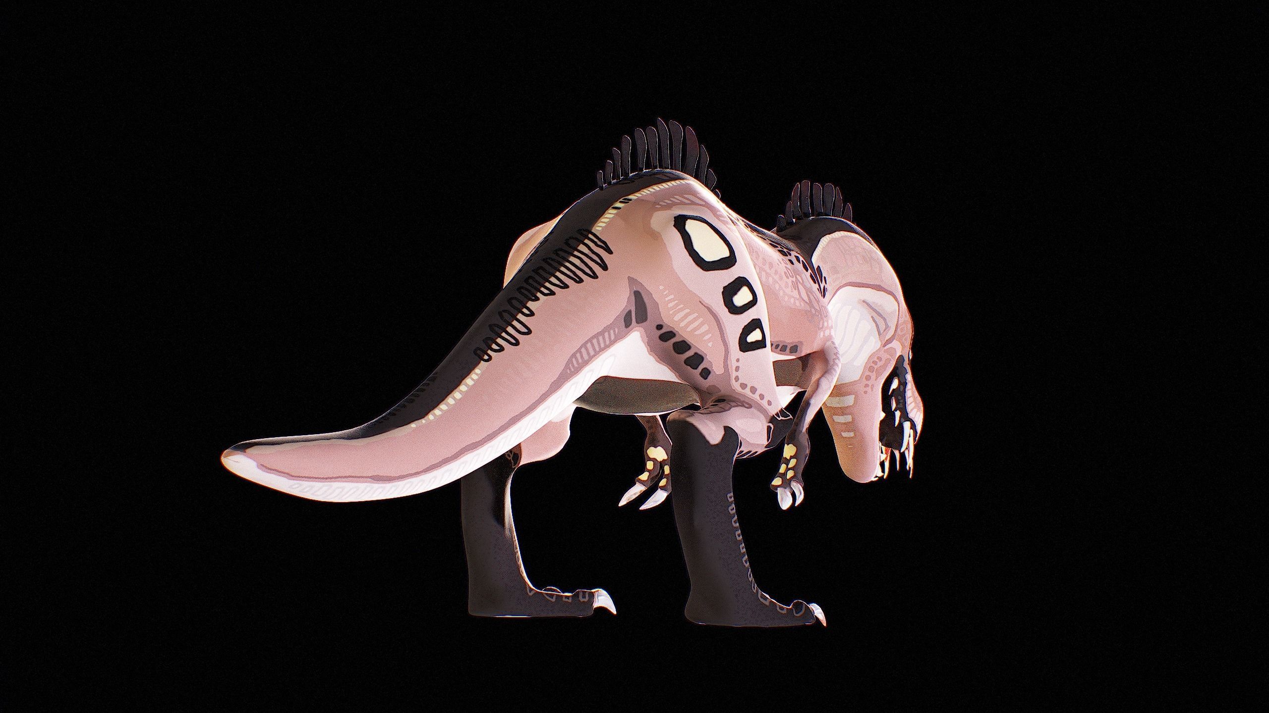 Alien Dinosaur Cartoon Gameready Low-poly 3D model_22