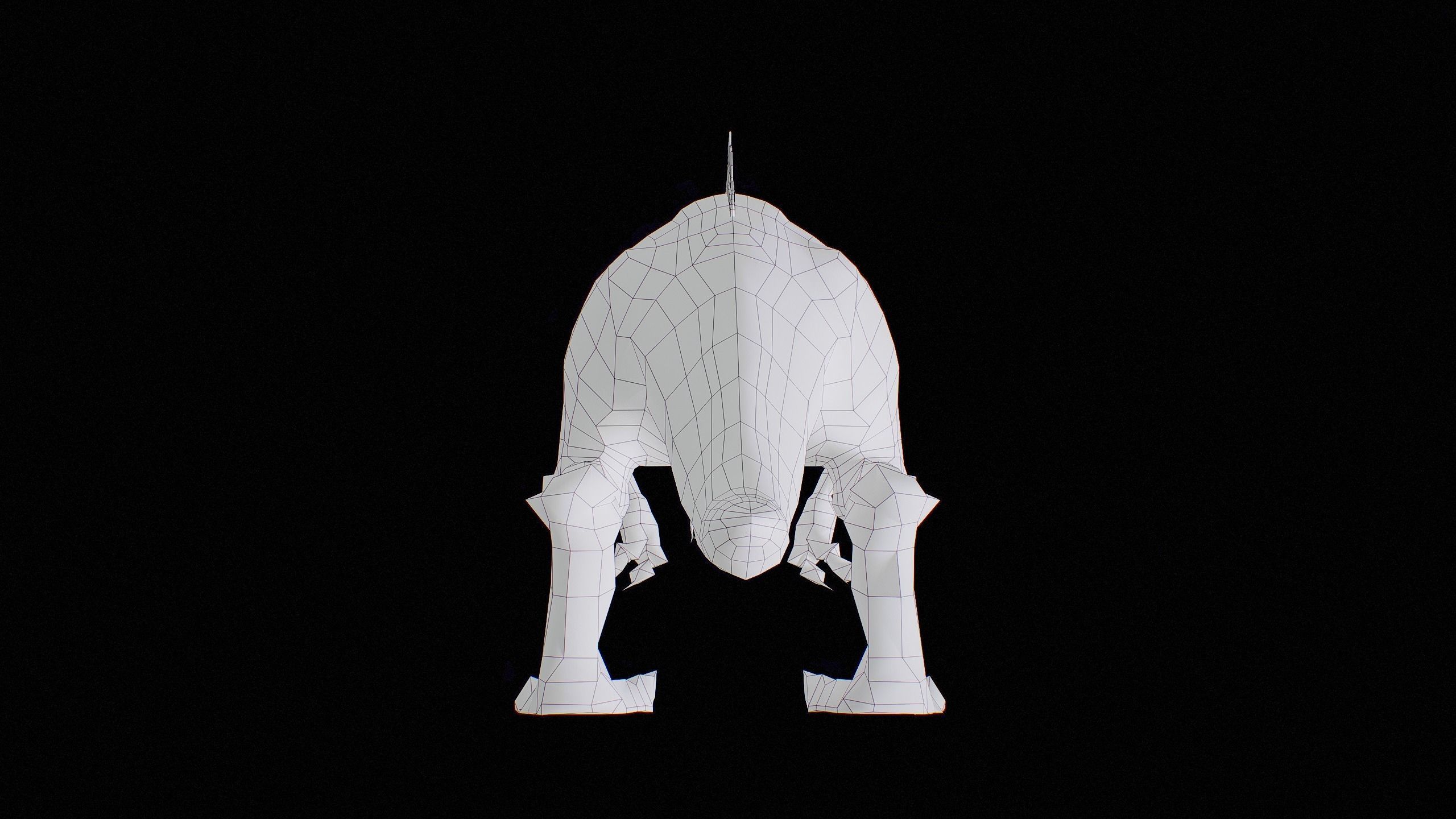 Alien Dinosaur Cartoon Gameready Low-poly 3D model_62