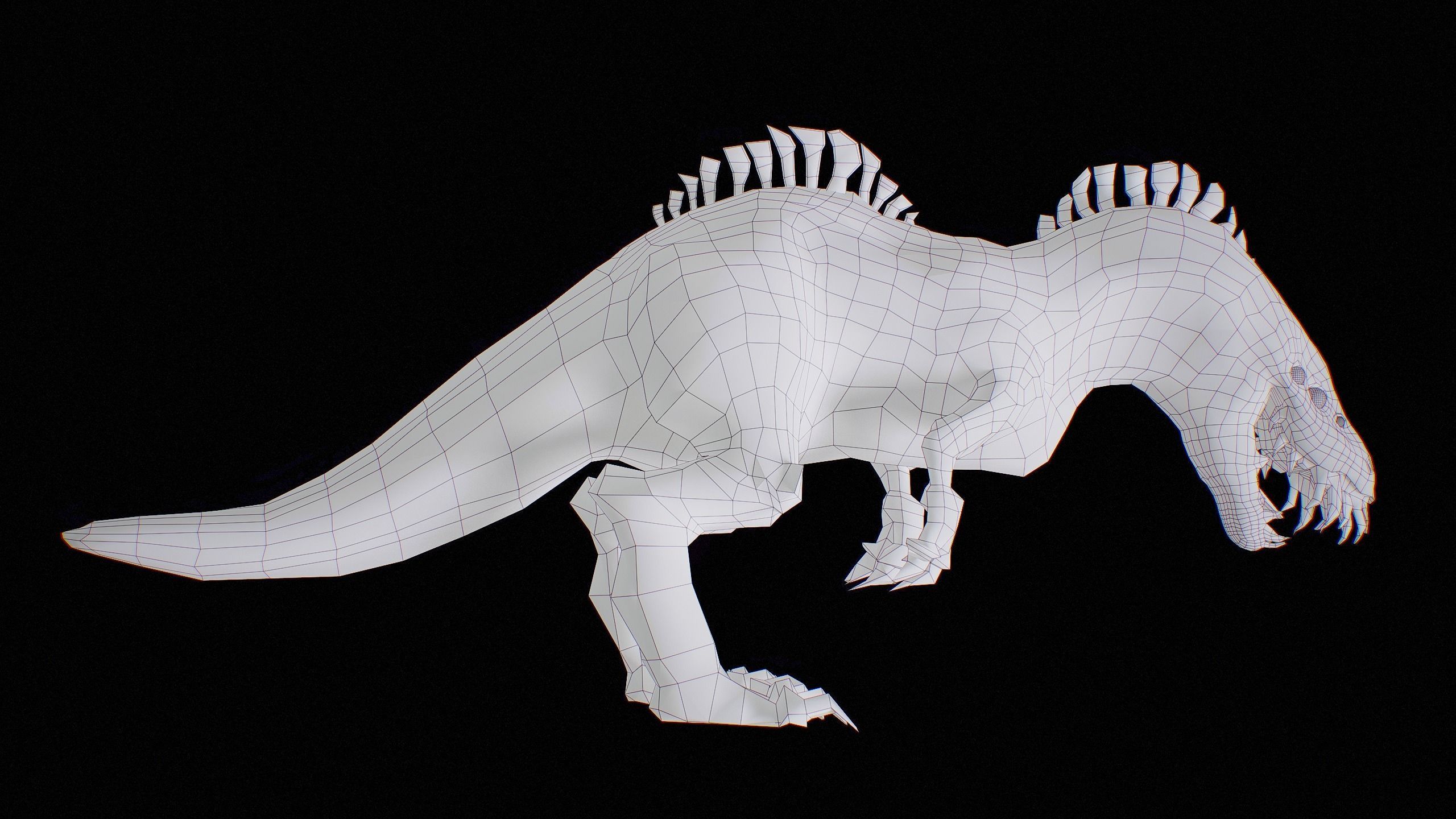 Alien Dinosaur Cartoon Gameready Low-poly 3D model_55