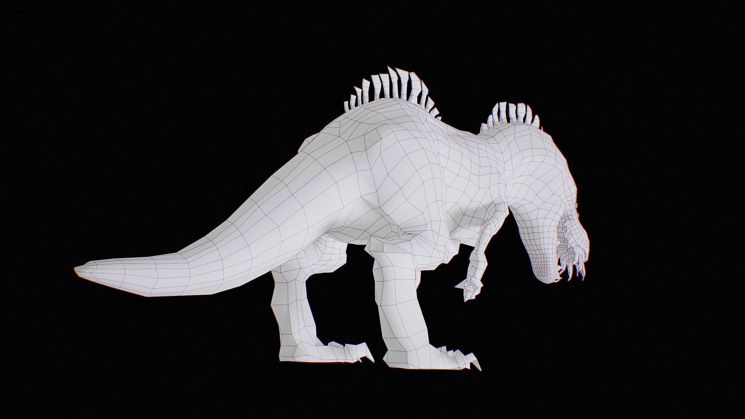 Alien Dinosaur Cartoon Gameready Low-poly 3D model_58