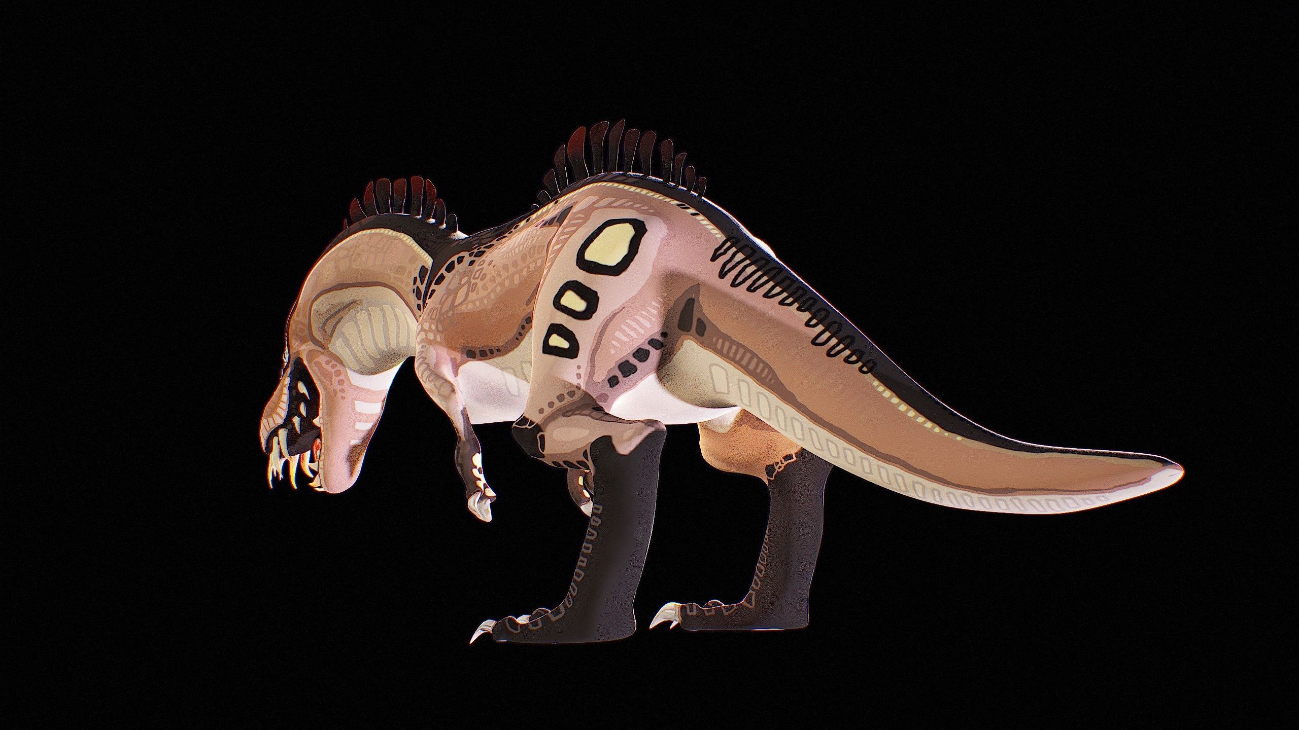 Alien Dinosaur Cartoon Gameready Low-poly 3D model_32